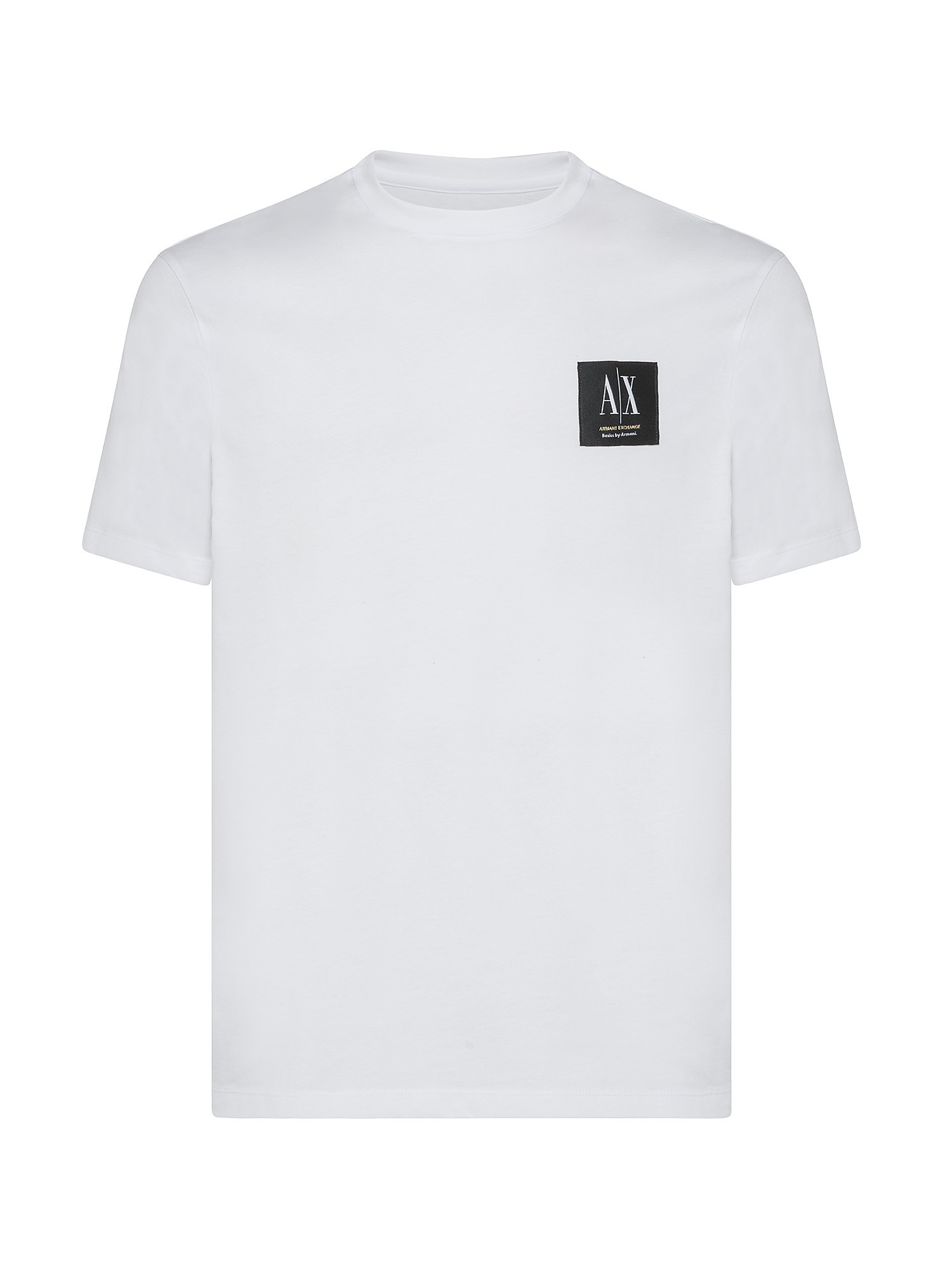 Armani Exchange - T-shirt regular fit in cotone organico con logo, Bianco, large image number 0
