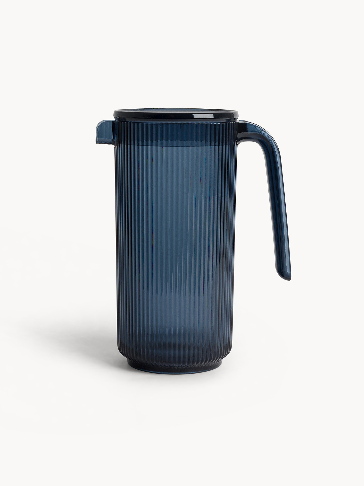 Caraffa in plastica rigata, Blu, large image number 0