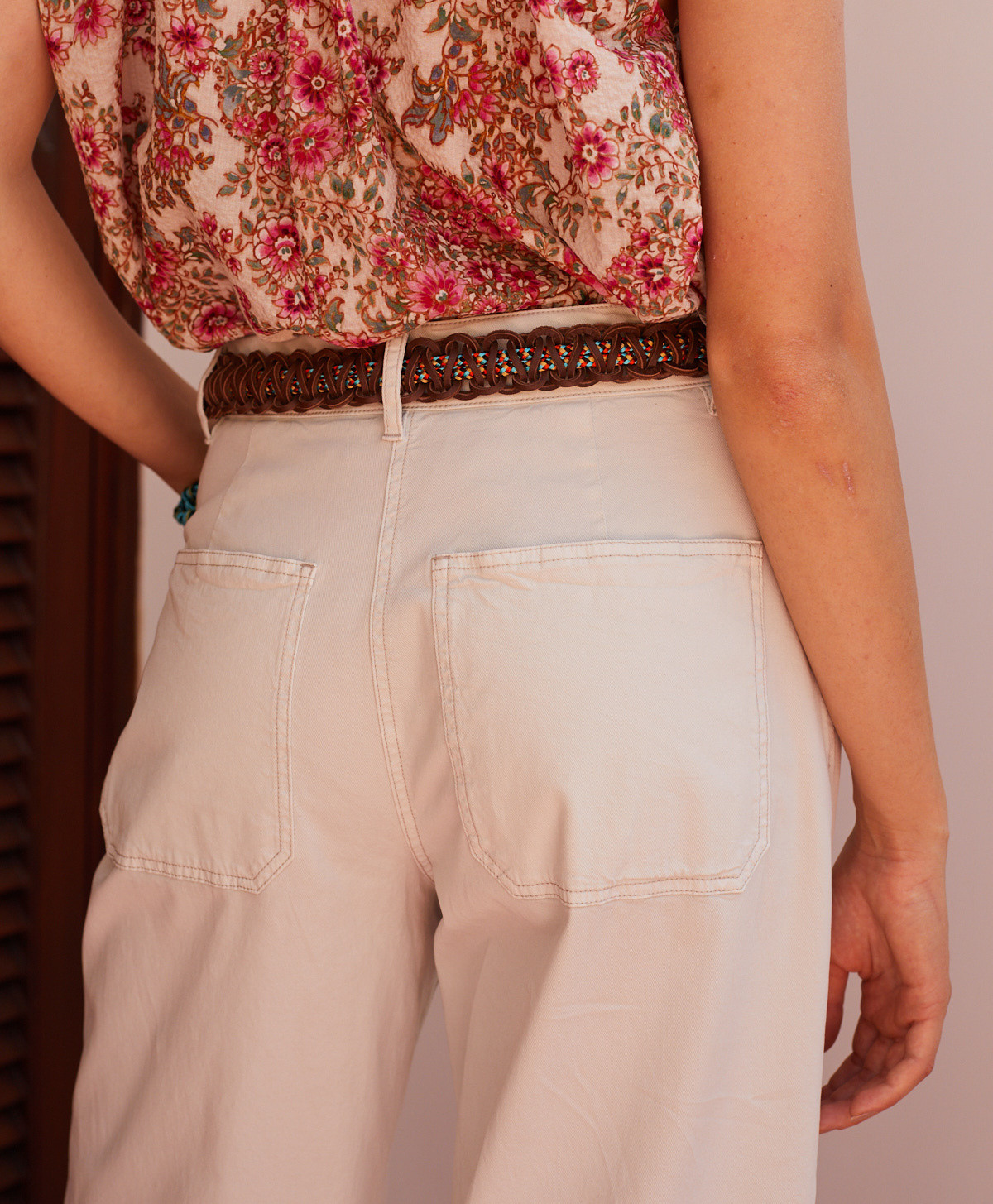 Pantaloni Olivina in twill di cotone tinto in capo e lyocell elasticizzato, Bianco, large image number 3
