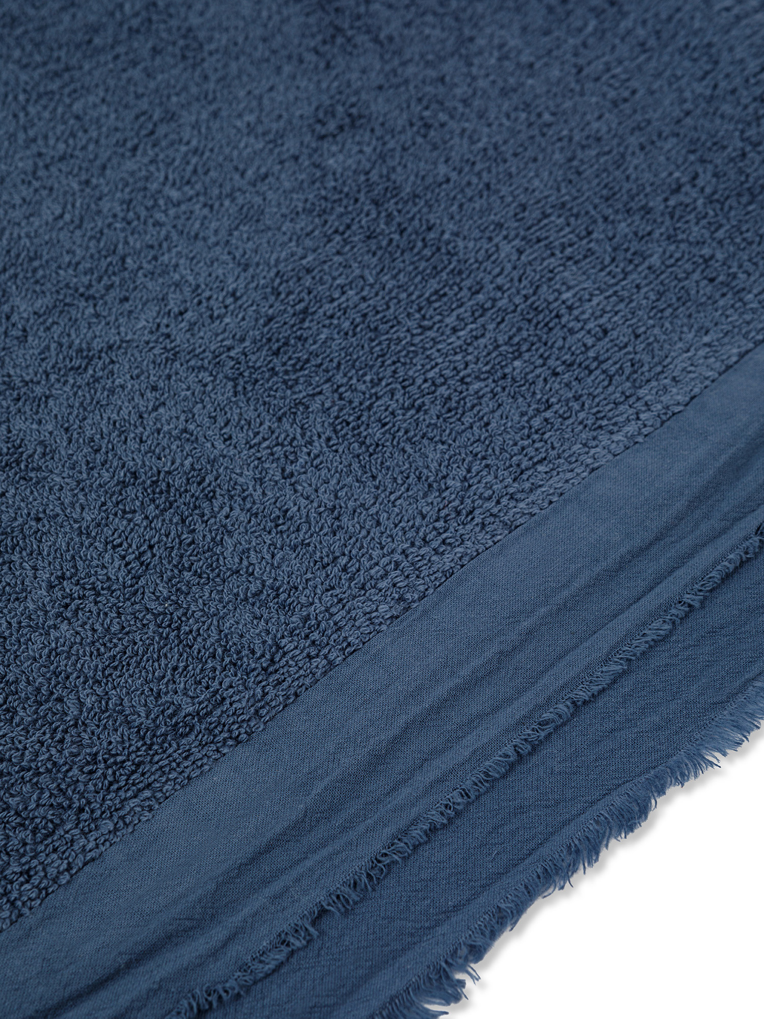 Asciugamano spugna di cotone con volant, Blu, large image number 1