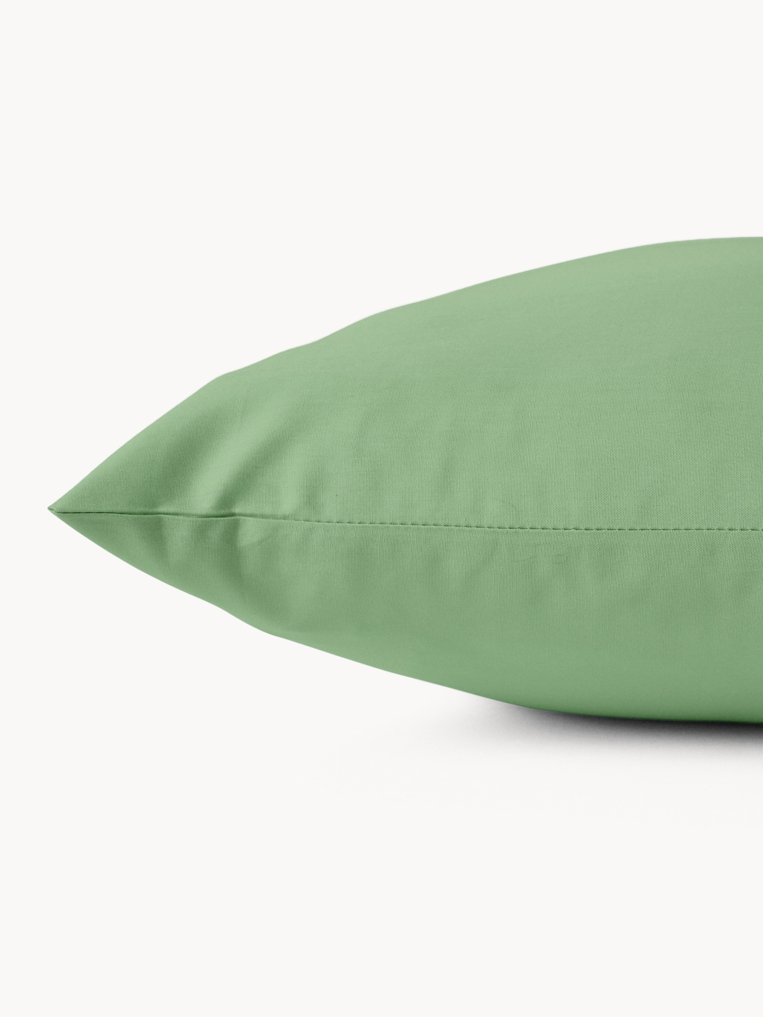 Set of 2 solid-color cotton percale pillowcases, Green, large image number 1