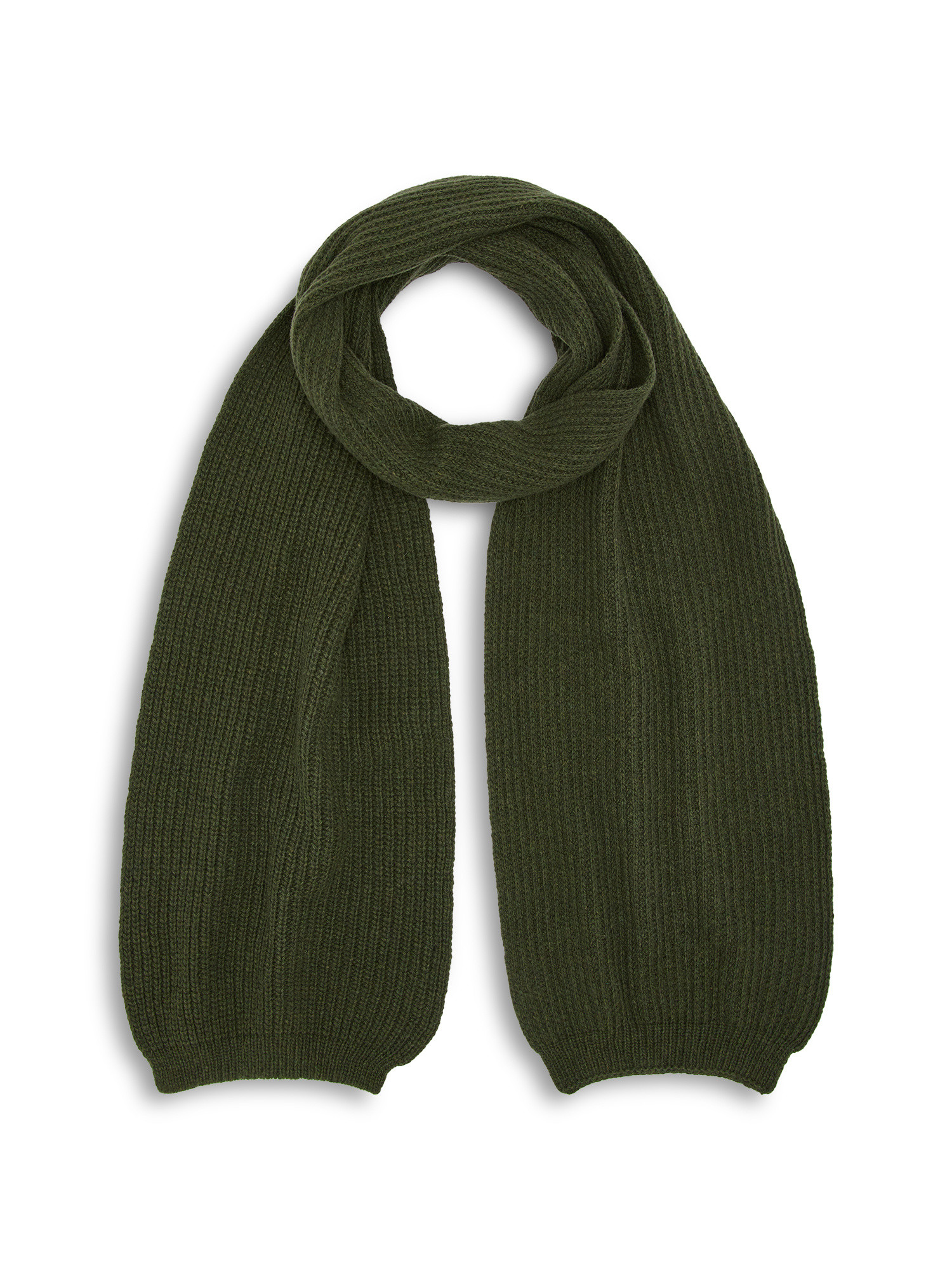 Luca D'Altieri - English rib stitch scarf, Green, large image number 0
