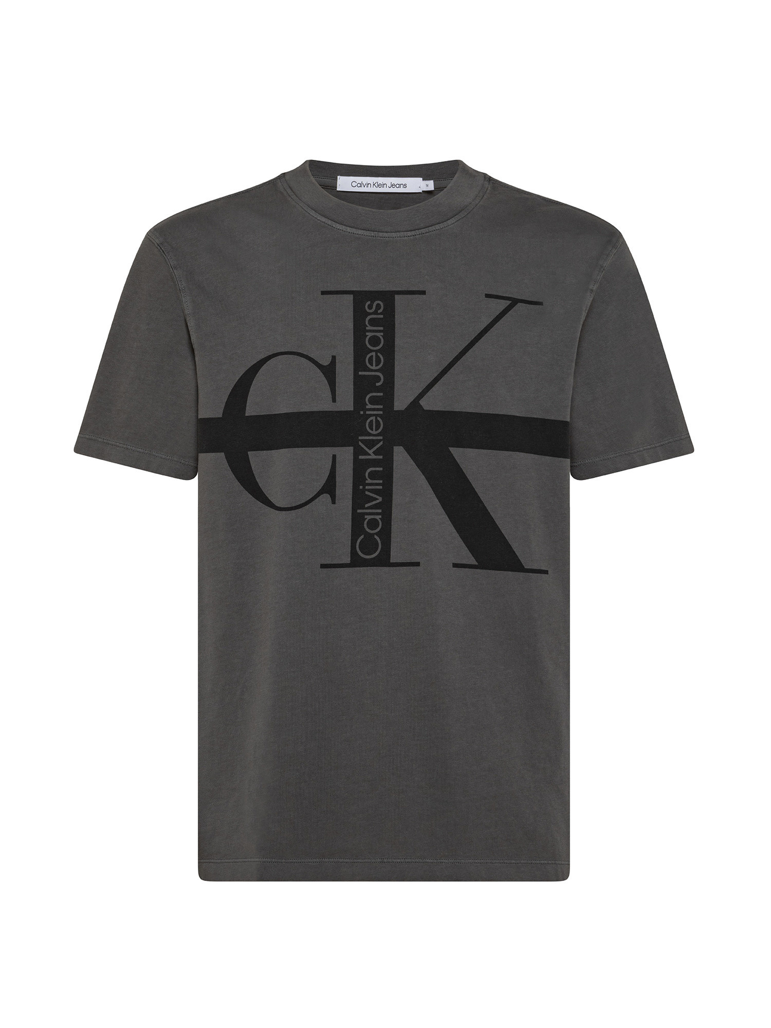 T-shirt con logo in cotone, Grigio, large image number 0