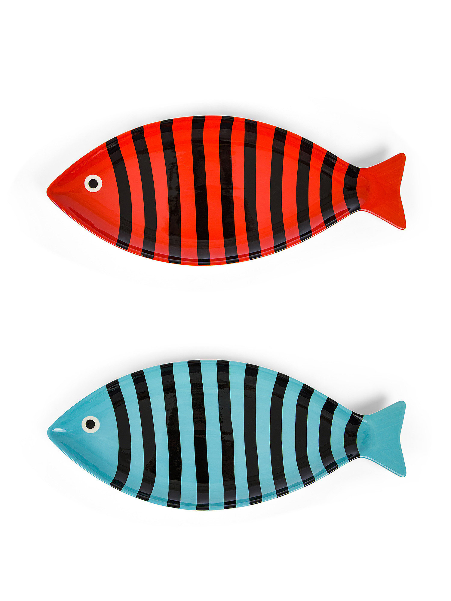 Stoneware fish dish, Red, large image number 0