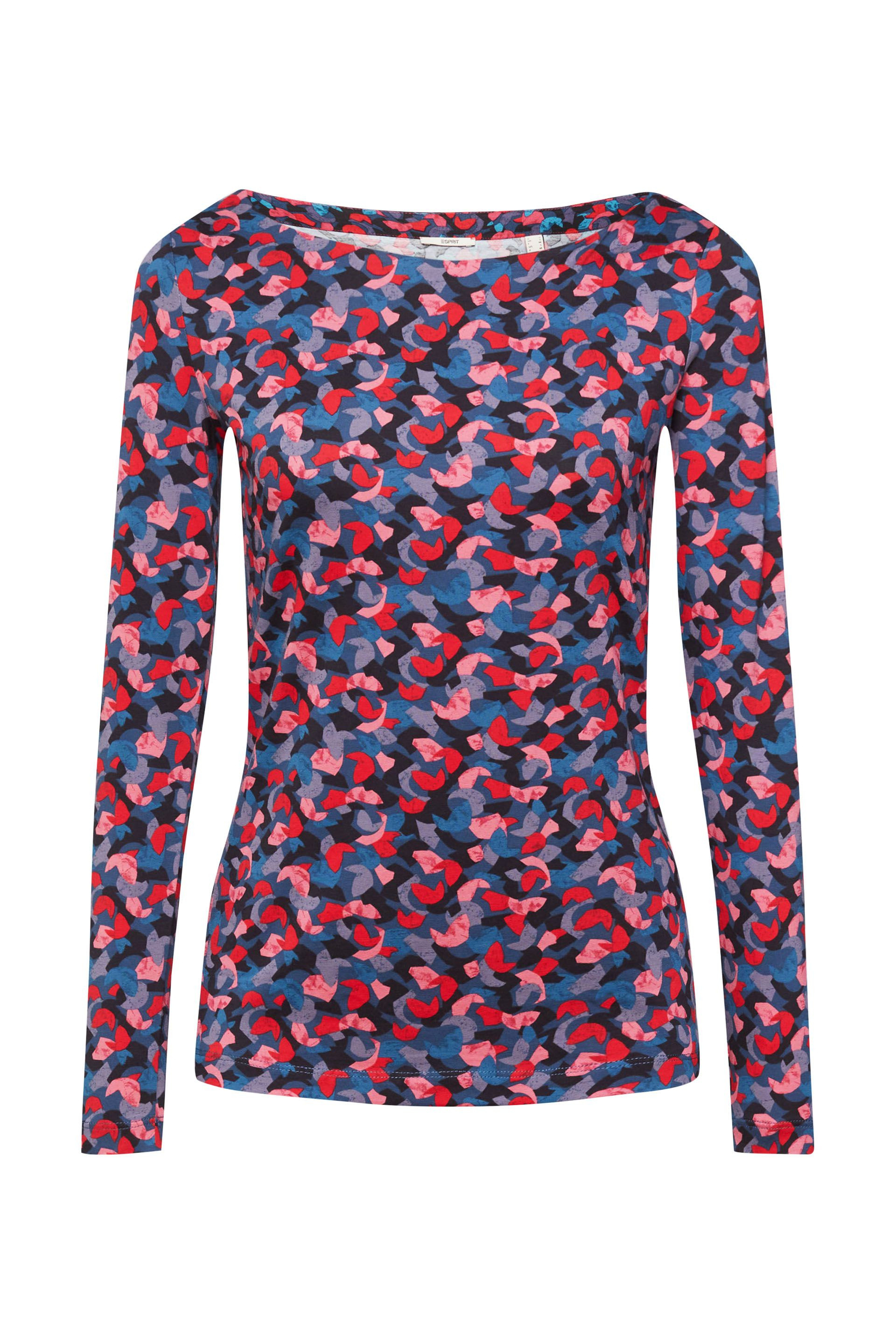 Esprit - T-shirt con stampa all over in misto cotone, Multicolor, large image number 0