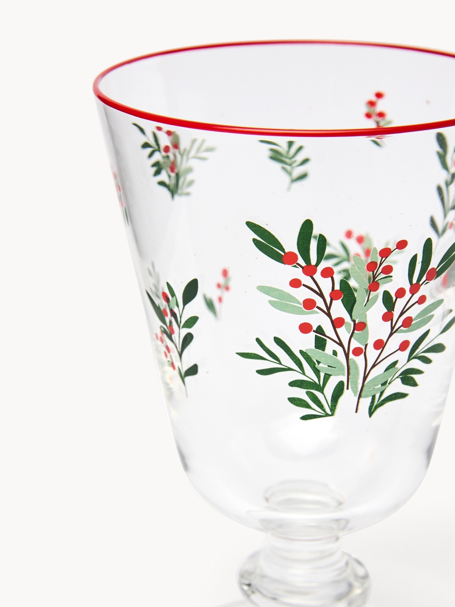 Set of 6 holly-patterned glasses, Transparent, large image number 1