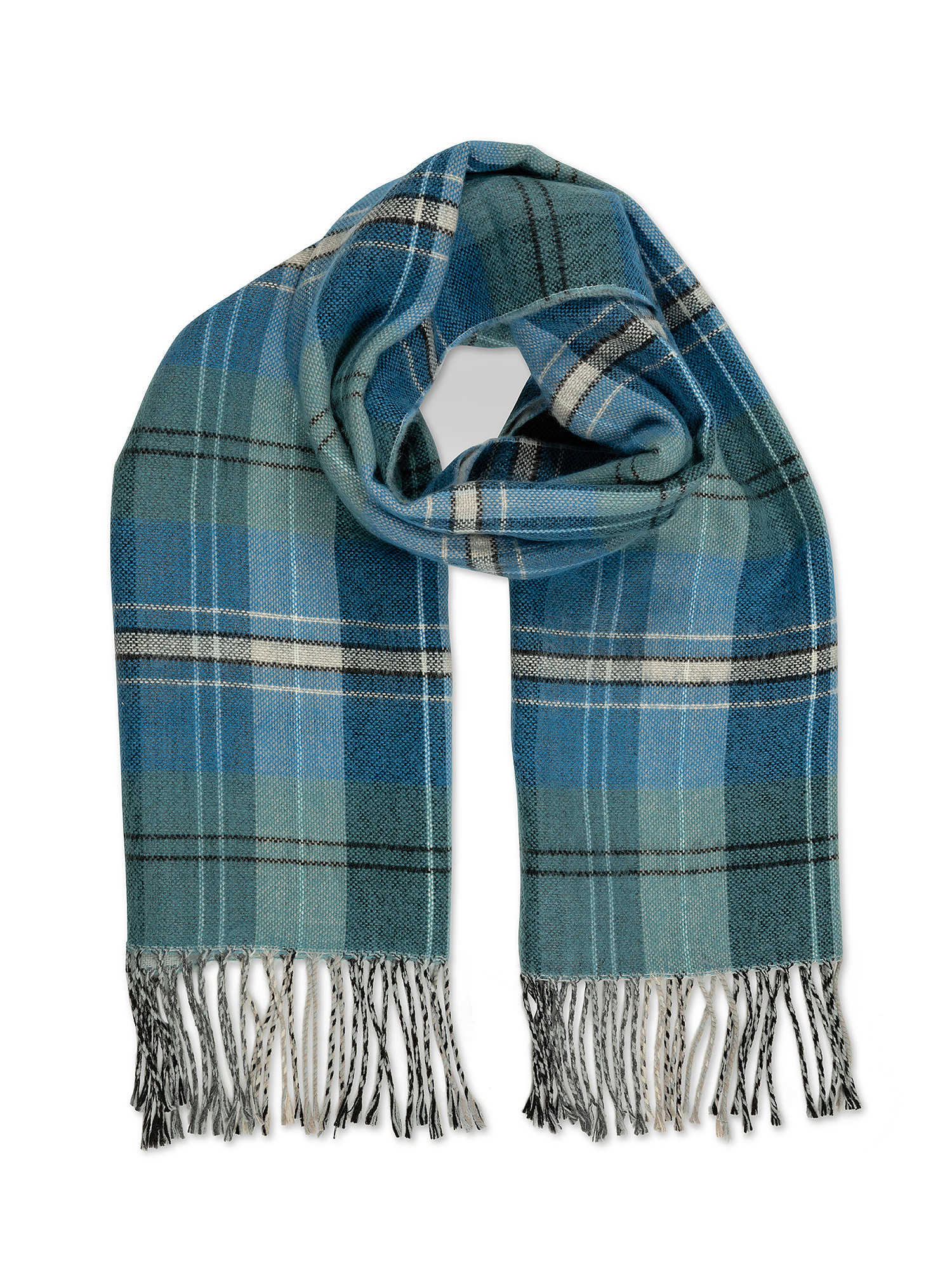 Checked stole, Light Blue, large image number 0