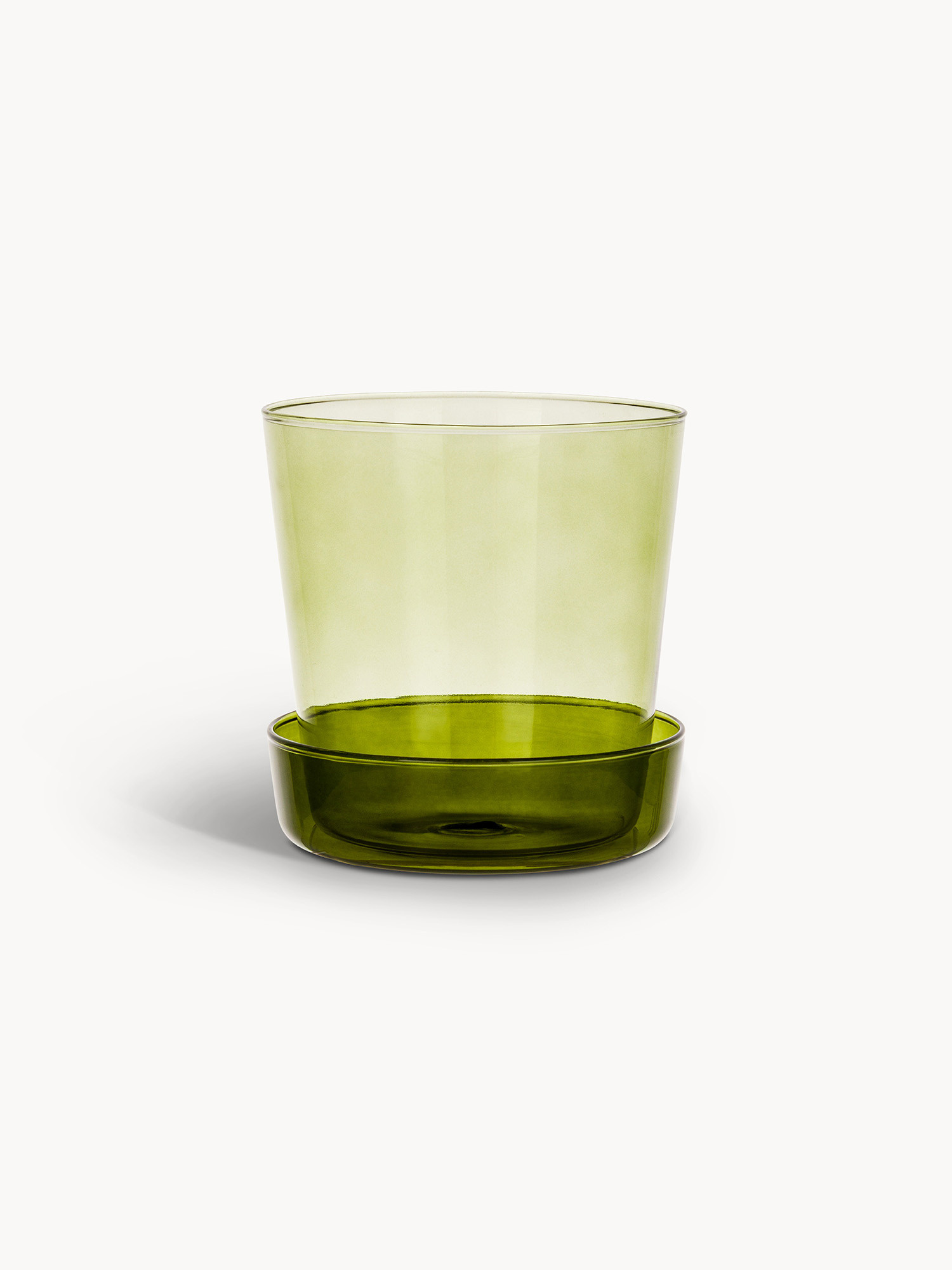 Borosilicate glass vase with saucer, Green, large image number 0