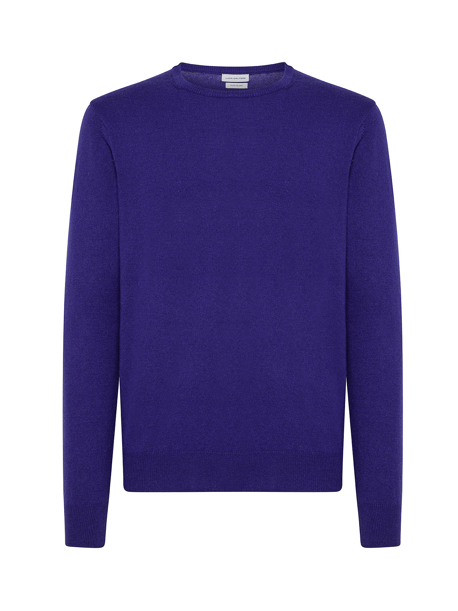 Cashmere Blend crewneck sweater with noble fibers, Royal Blue, large image number 0