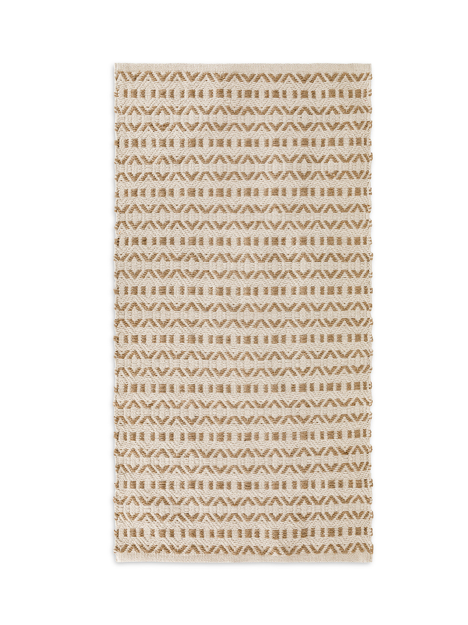 Solid color jute and cotton kitchen rug, Beige, large image number 0