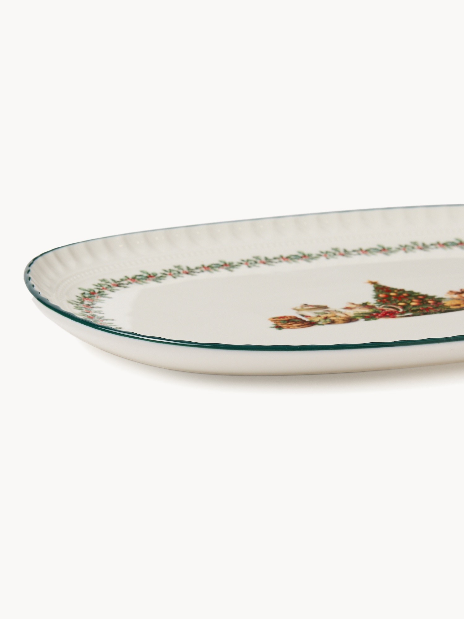 Porcelain serving platter with a Christmas motif, Multicolor, large image number 1