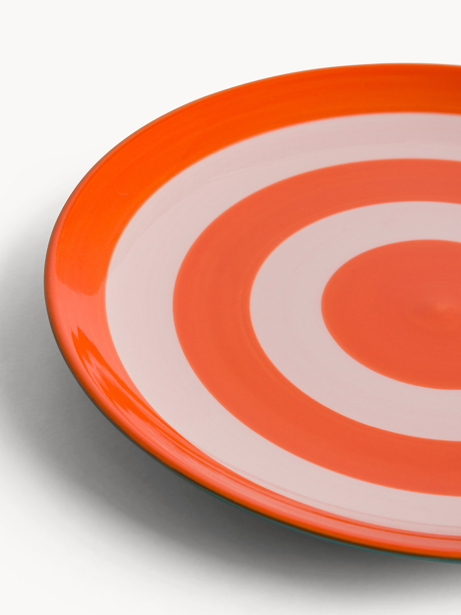 Striped ceramic dinner plate circular, Multicolor, large image number 1