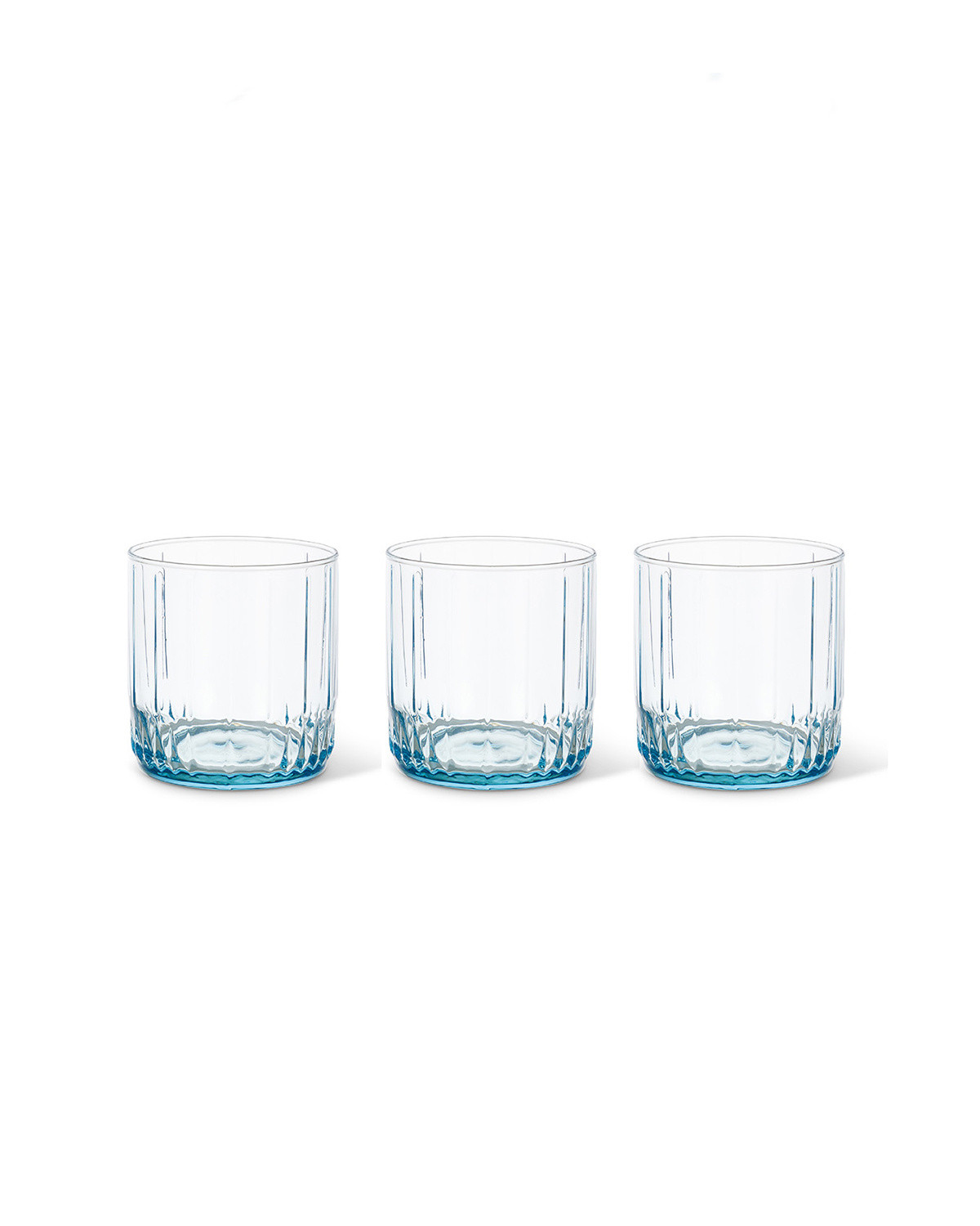 Set 3 bicchieri in vetro Leia, Azzurro, large image number 0