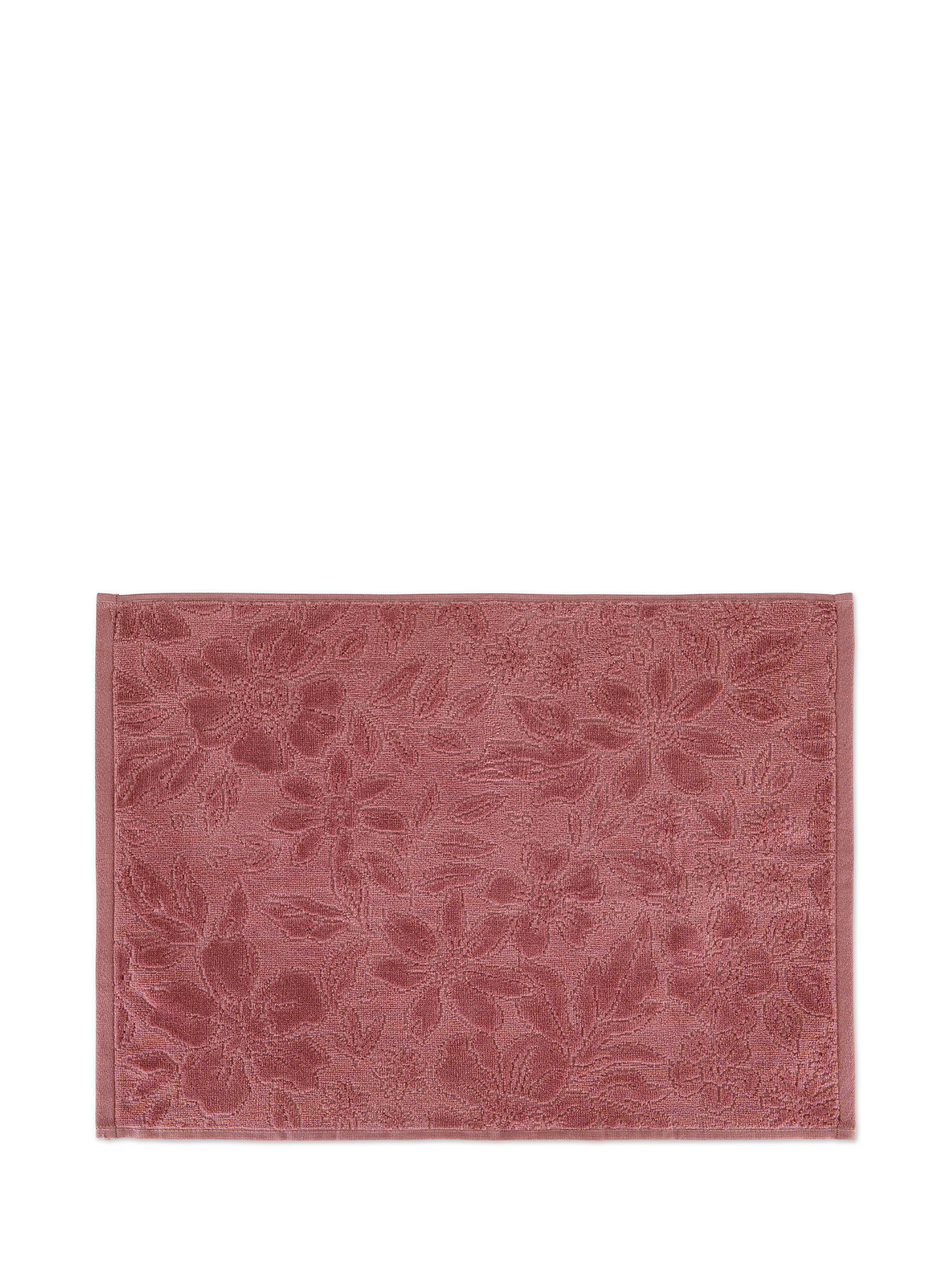 Asciugamano puro cotone lavorazione a fiori, Rosa scuro, large image number 1