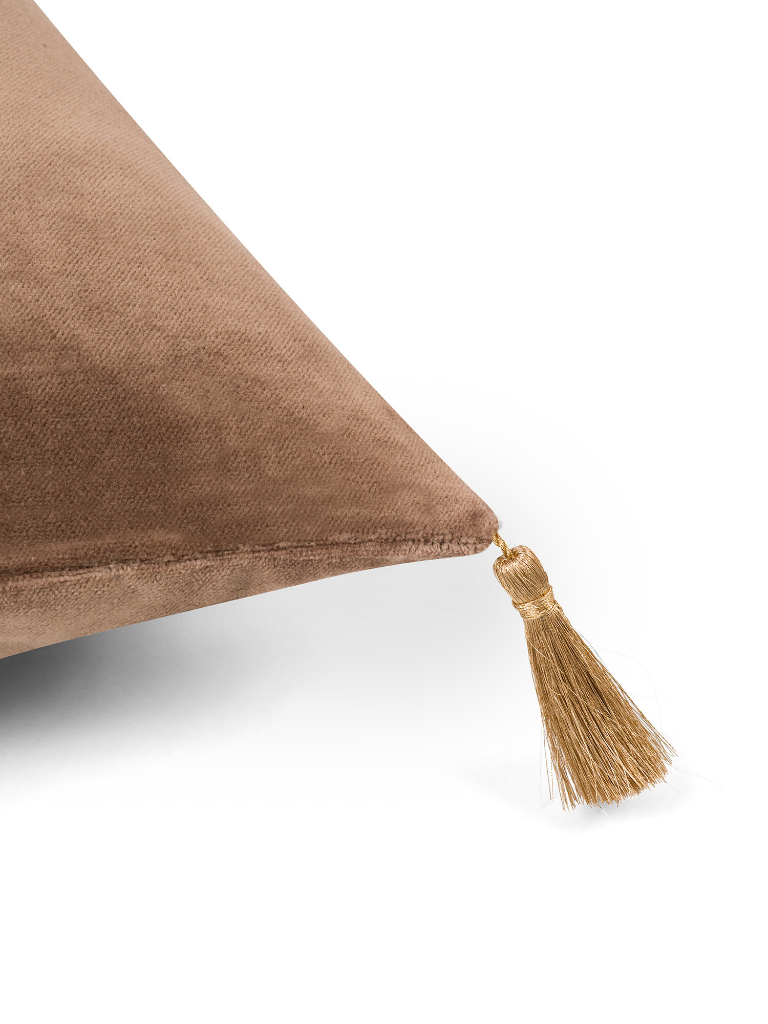 Cuscino velluto con nappine 35X55cm, Marrone, large image number 2