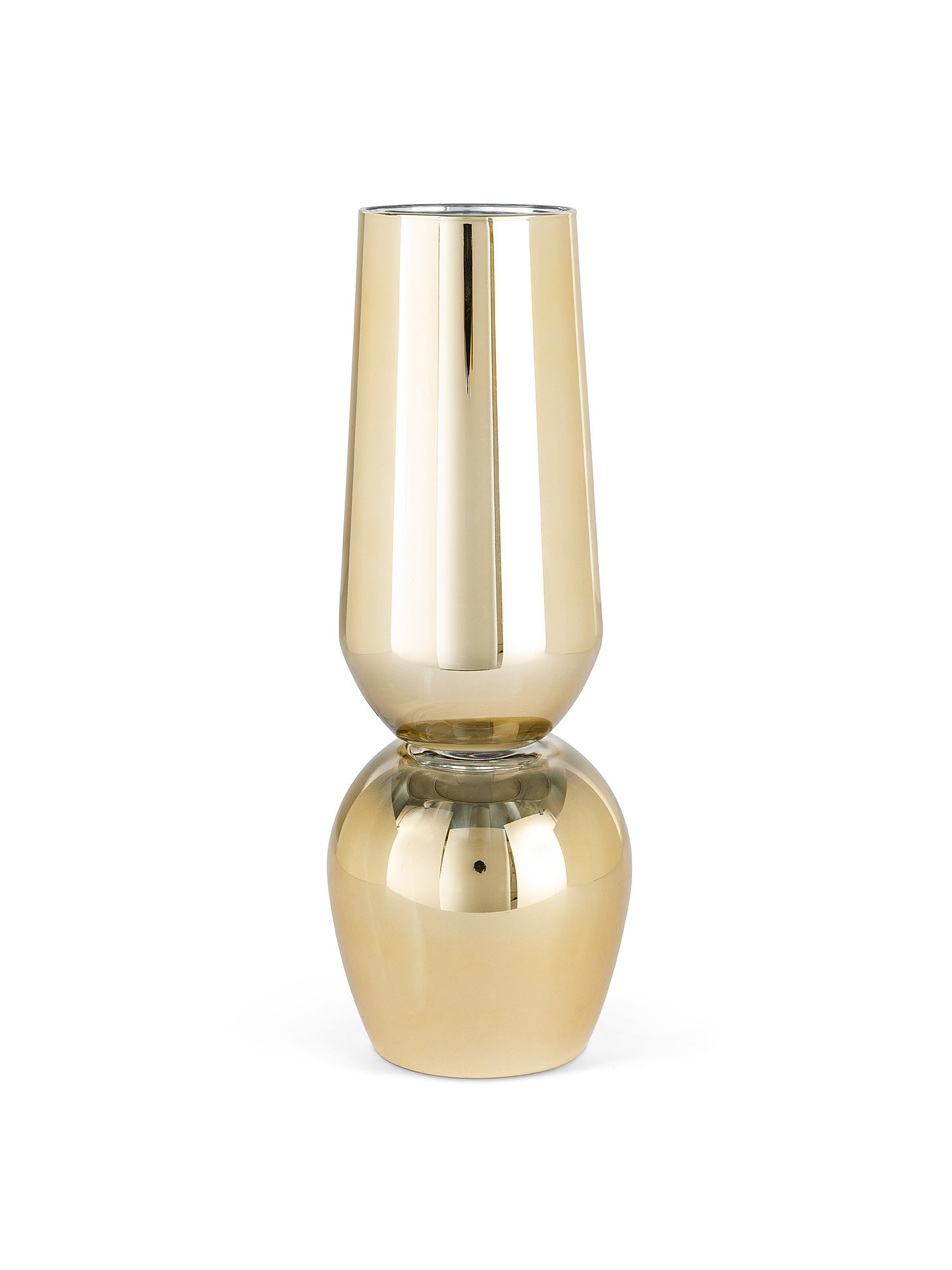 Glass vase with gold finish, Gold, large image number 0