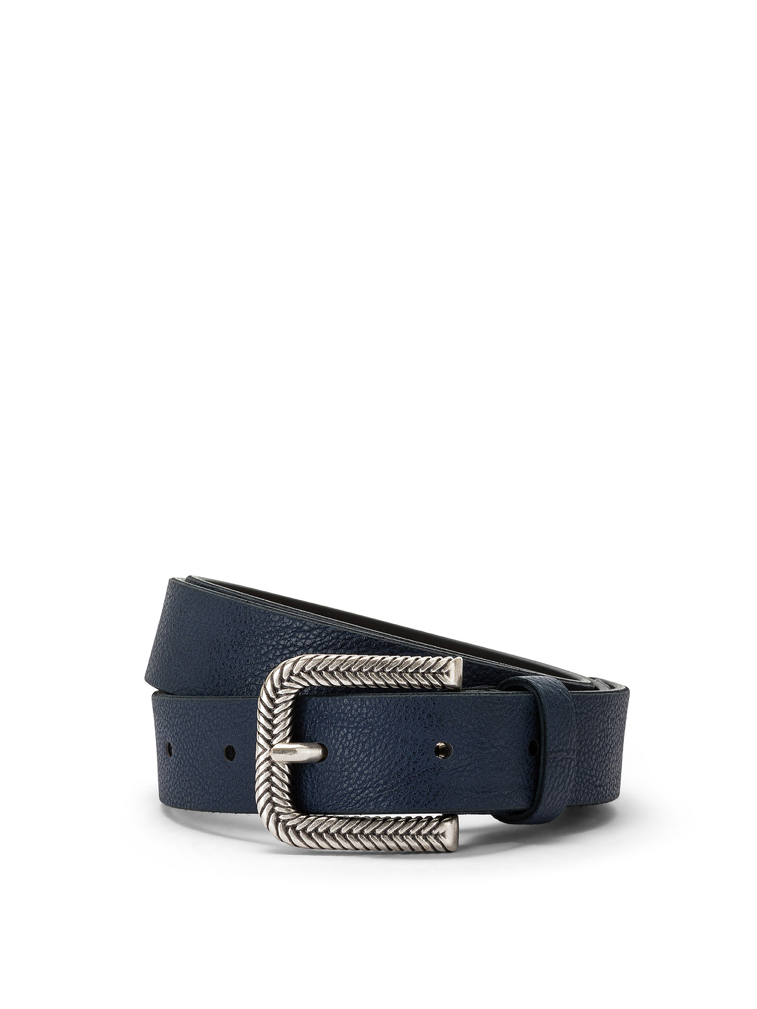 Cintura classica con fibbia intrecciata, Blu, large image number 0