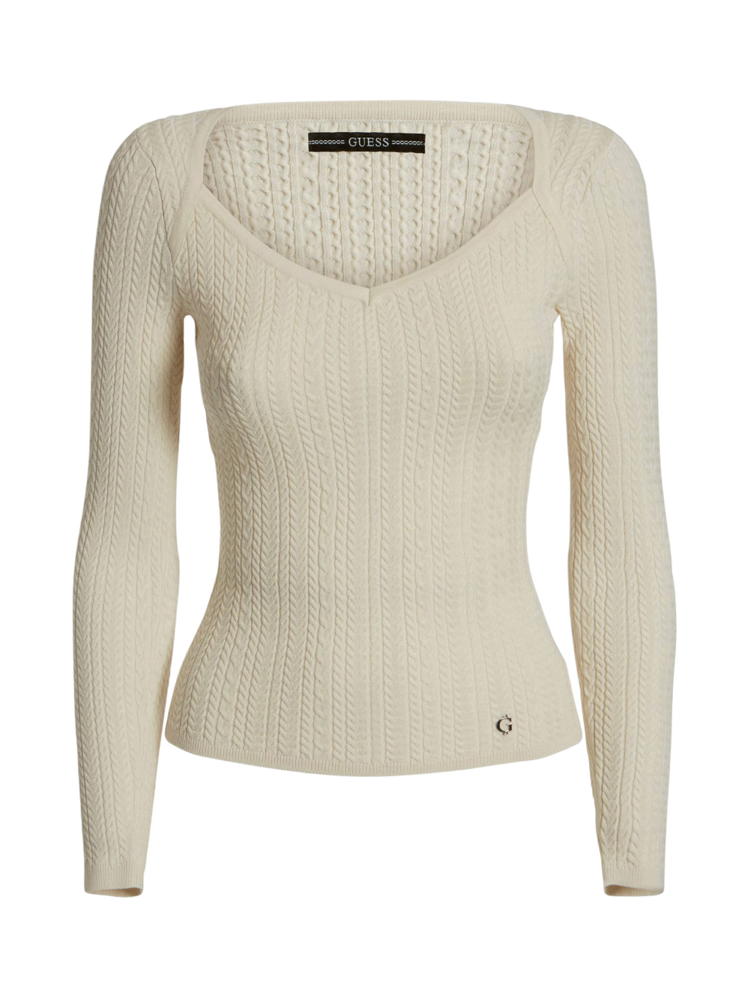 Long sleeves sweater, Cream, large image number 0