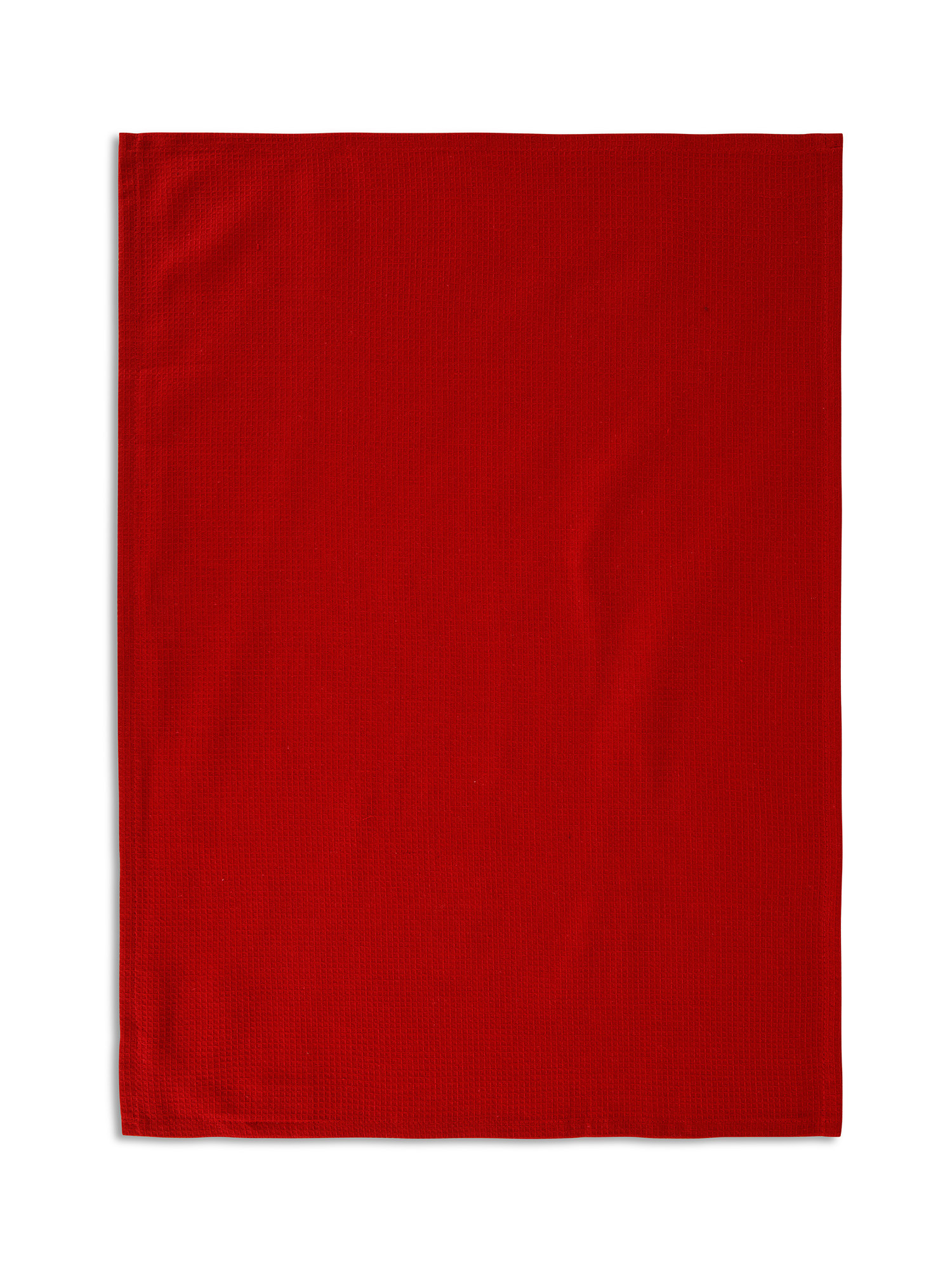 Set cestino e 3 strofinacci cotone tartan, Rosso, large image number 1