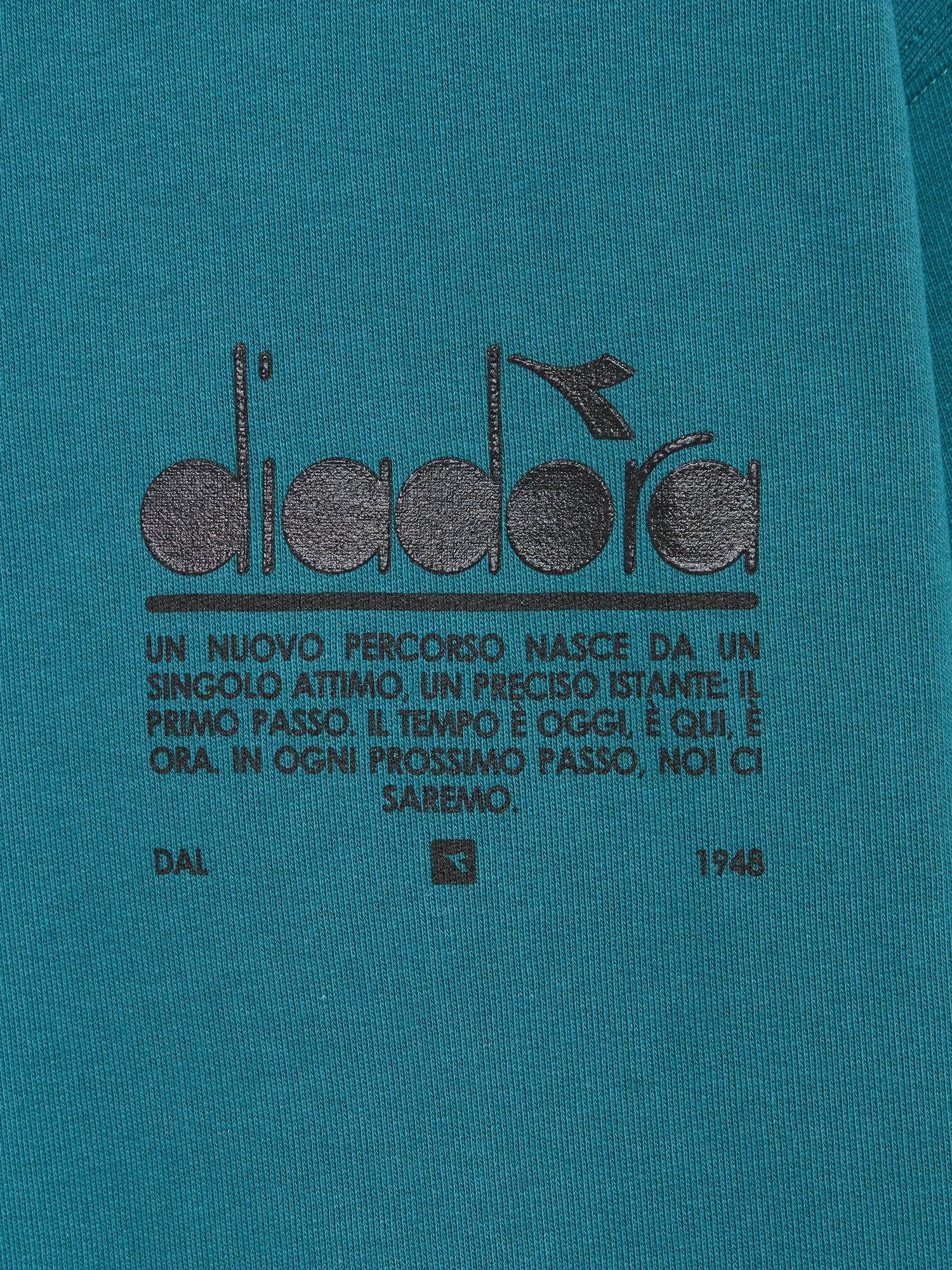 Diadora - Manifesto cotton hoodie, Petroleum , large image number 1