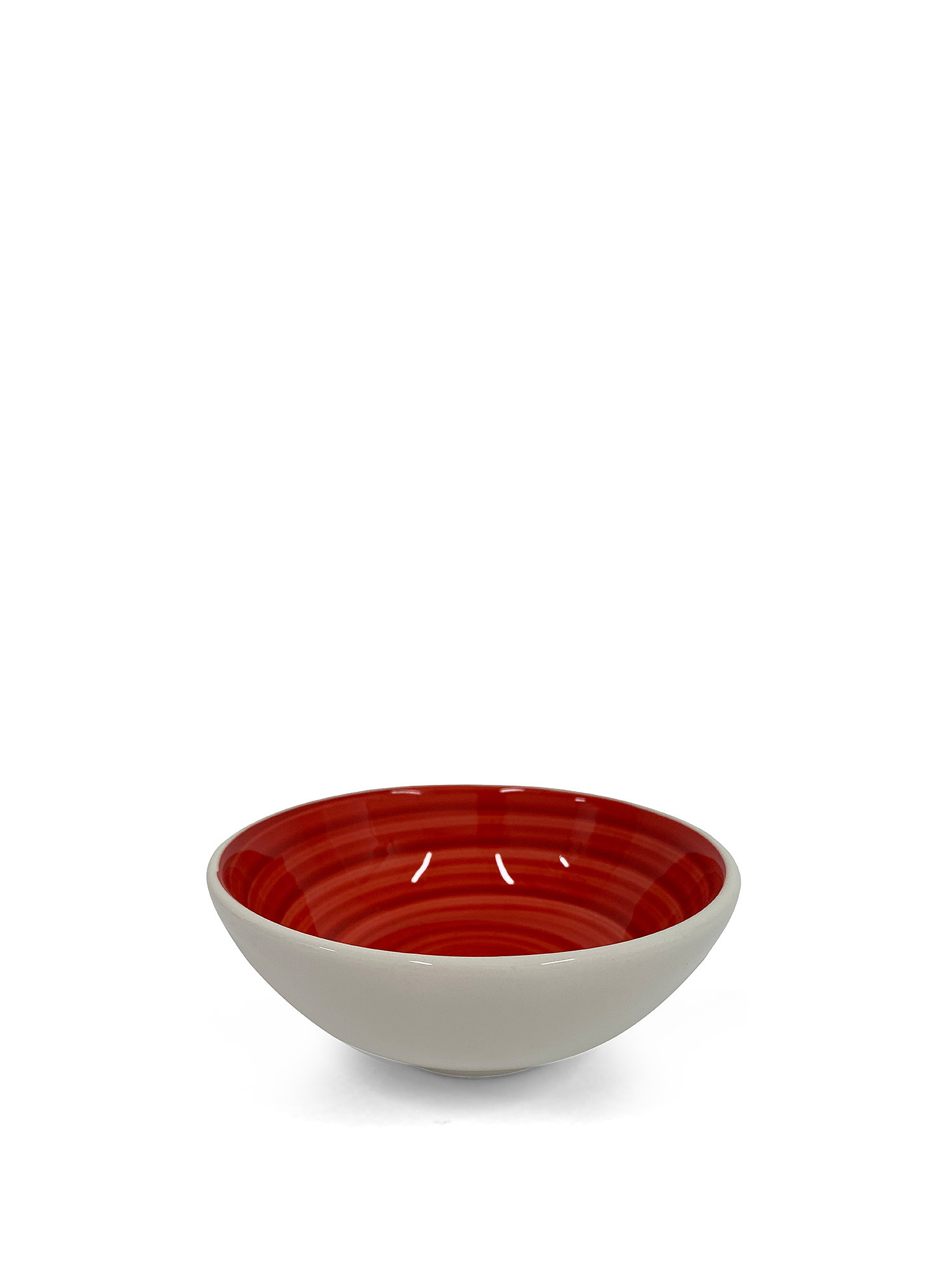 Spiral hand painted ceramic bowl, Red, large image number 0