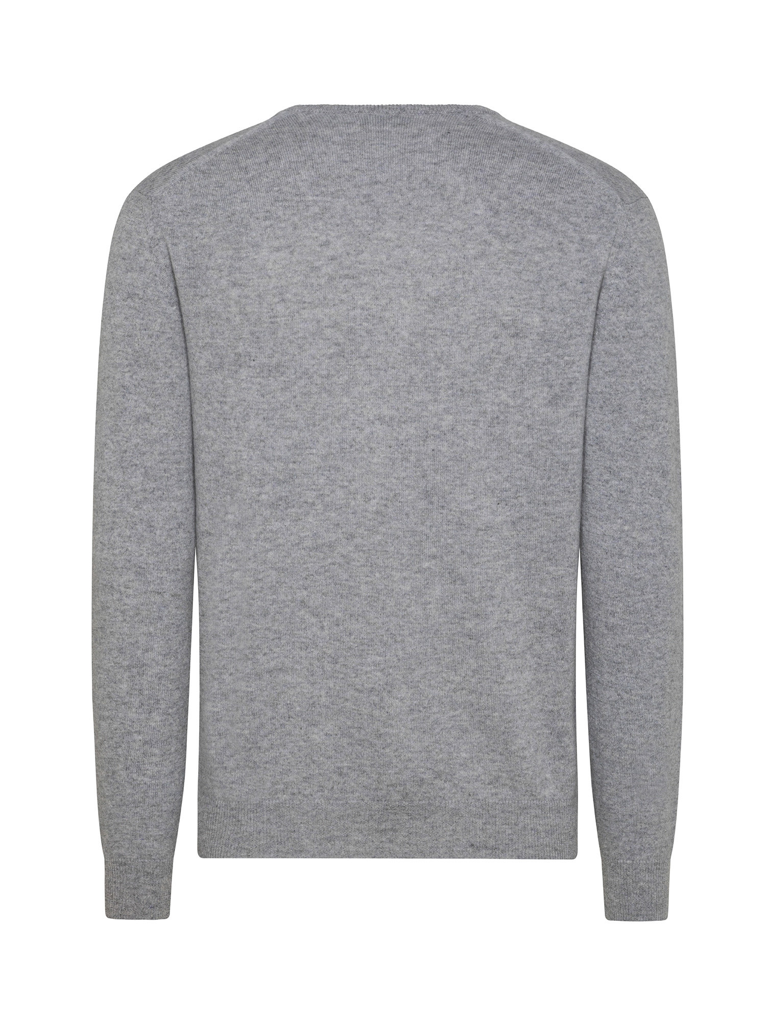 V-neck pullover in pure cashmere, Grey, large image number 1