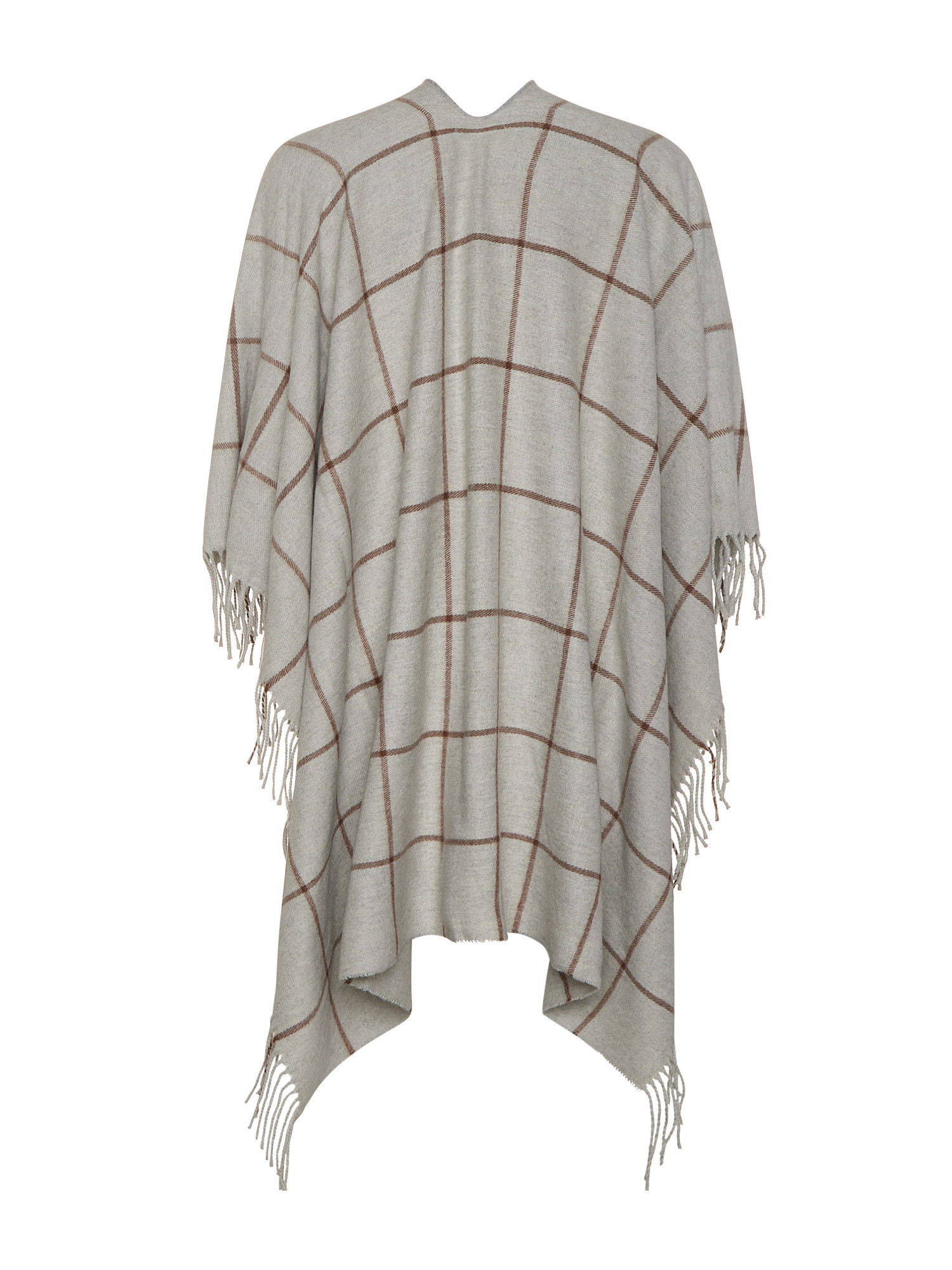 Two-tone poncho with design, Grey, large image number 1