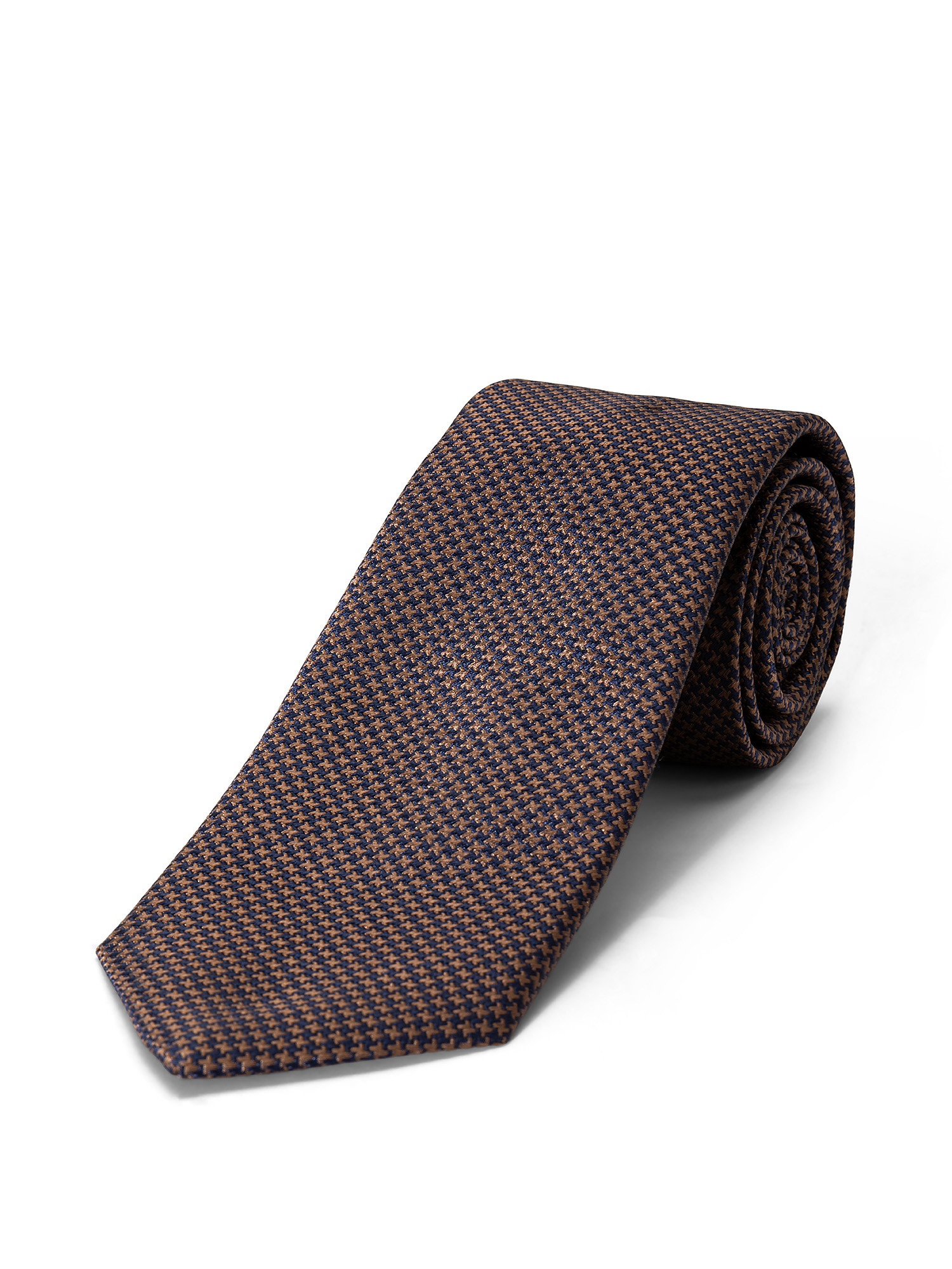 Cravatta in pura seta tinta unita, Marrone, large image number 1