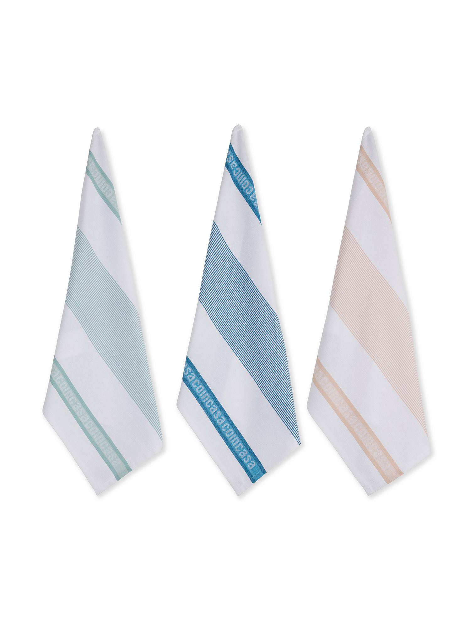 Set of 3 Coincasa jacquard cotton tea towels, Multicolor, large image number 0