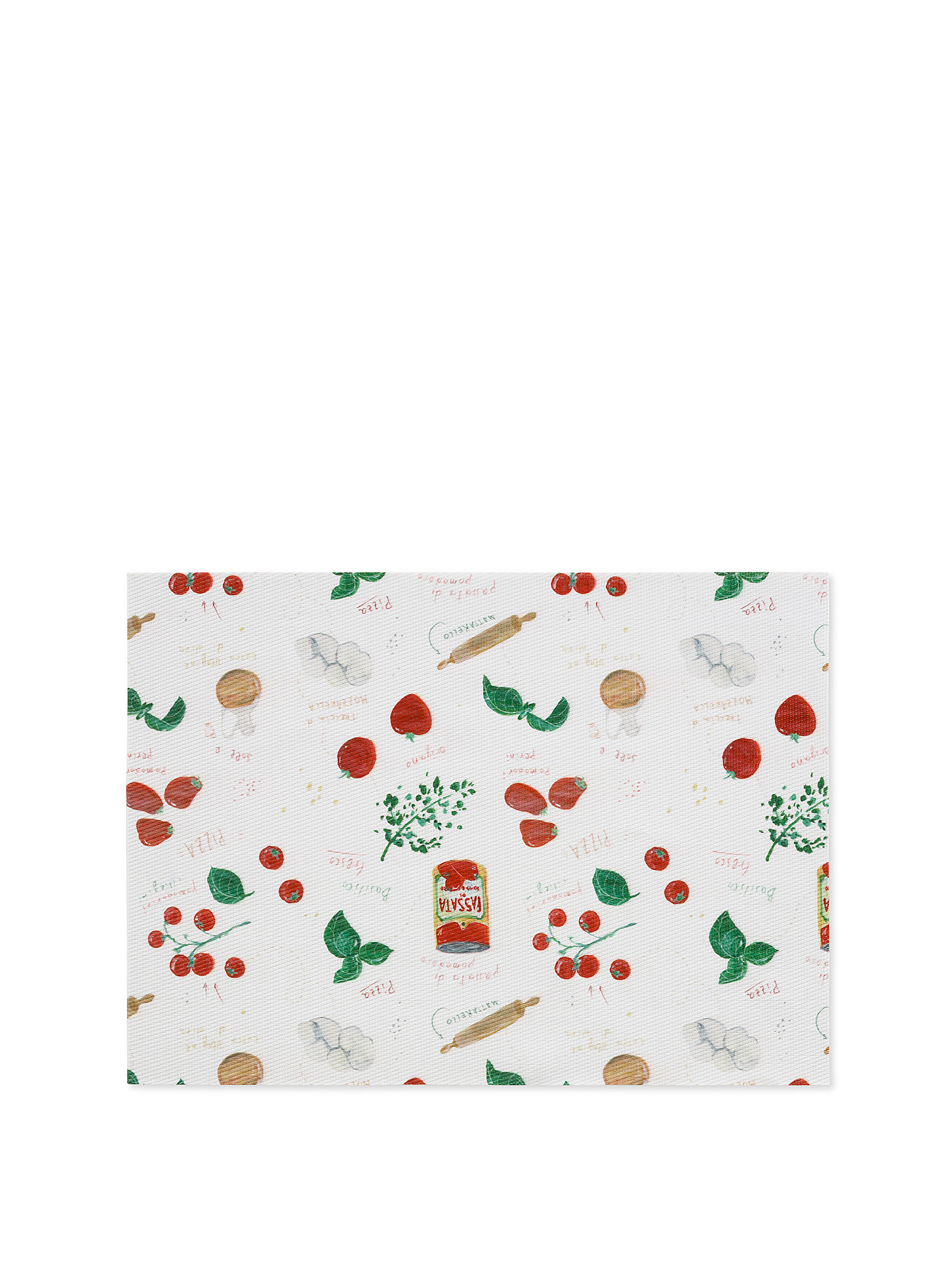 PVC placemat with pizza motif, White, large image number 0