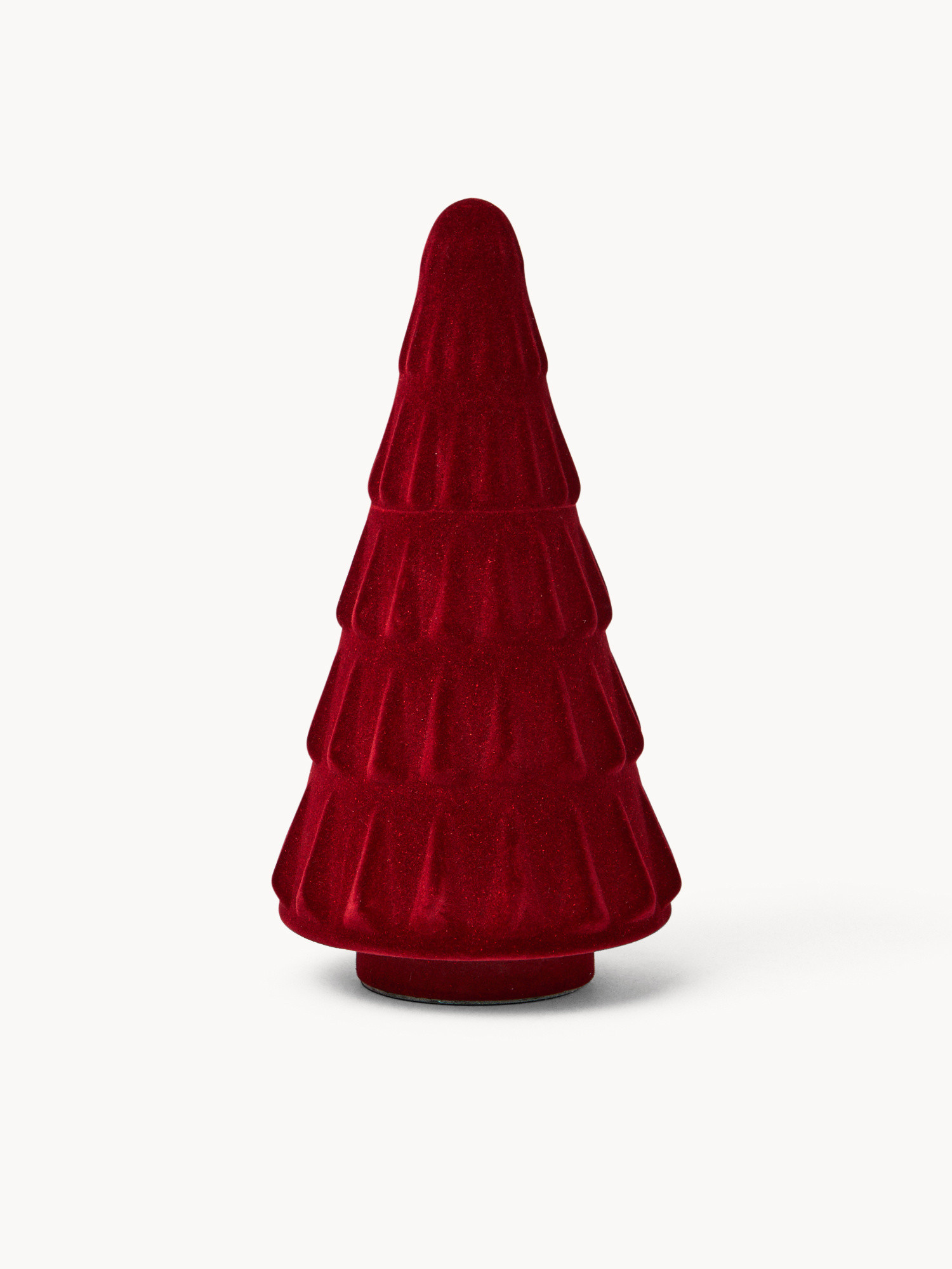 Decorazione a forma di albero in vetro con effetto velluto, Rosso, large image number 0