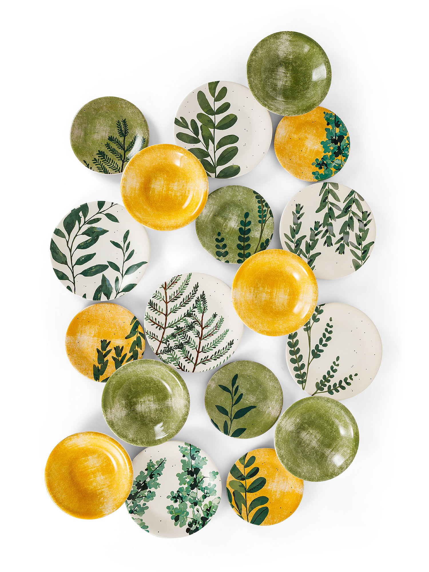 Set of 18 Natural ceramic plates, Multicolor, large image number 1