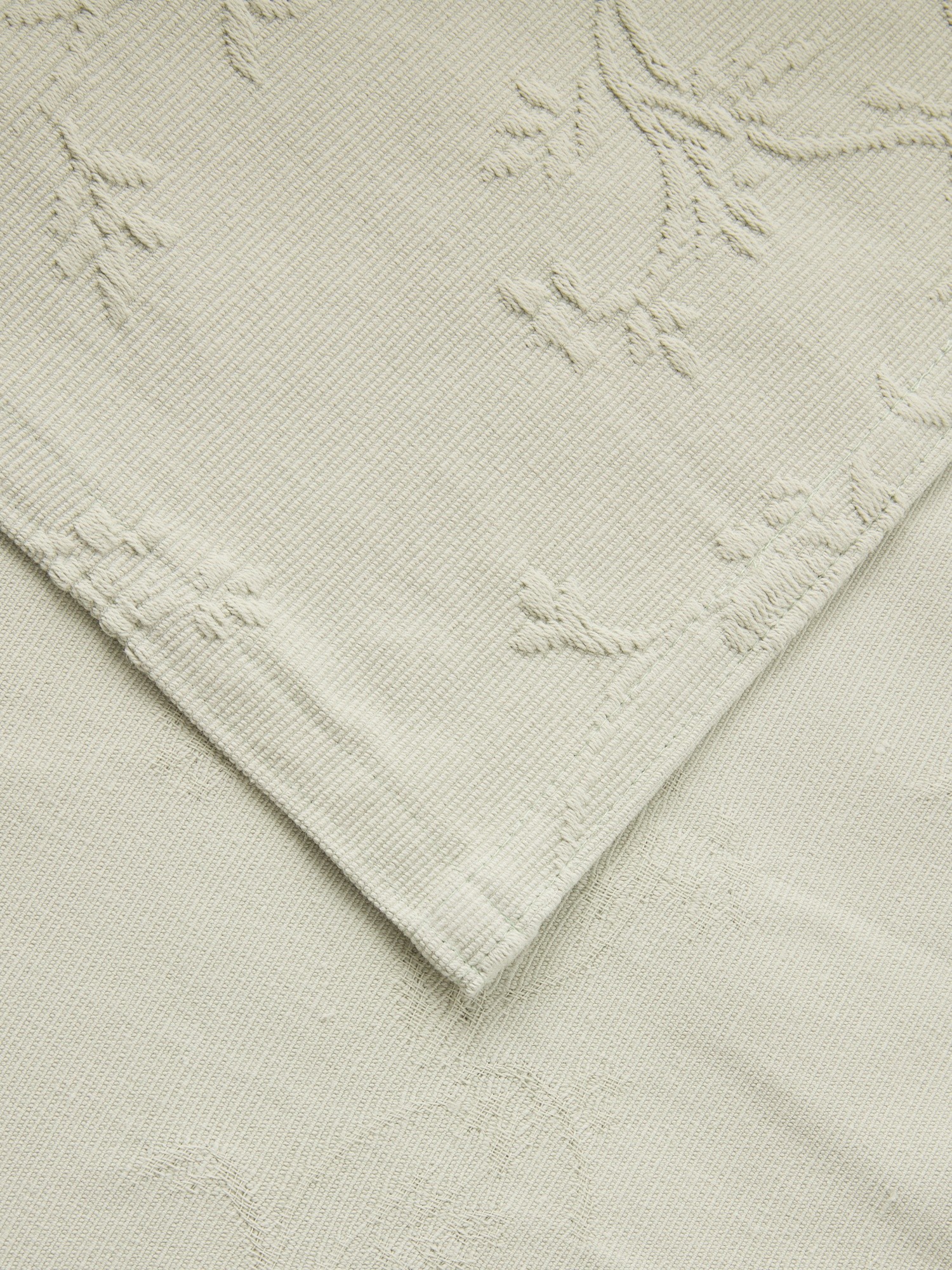 Copriletto in puro cotone motivo floreale, Verde, large image number 1