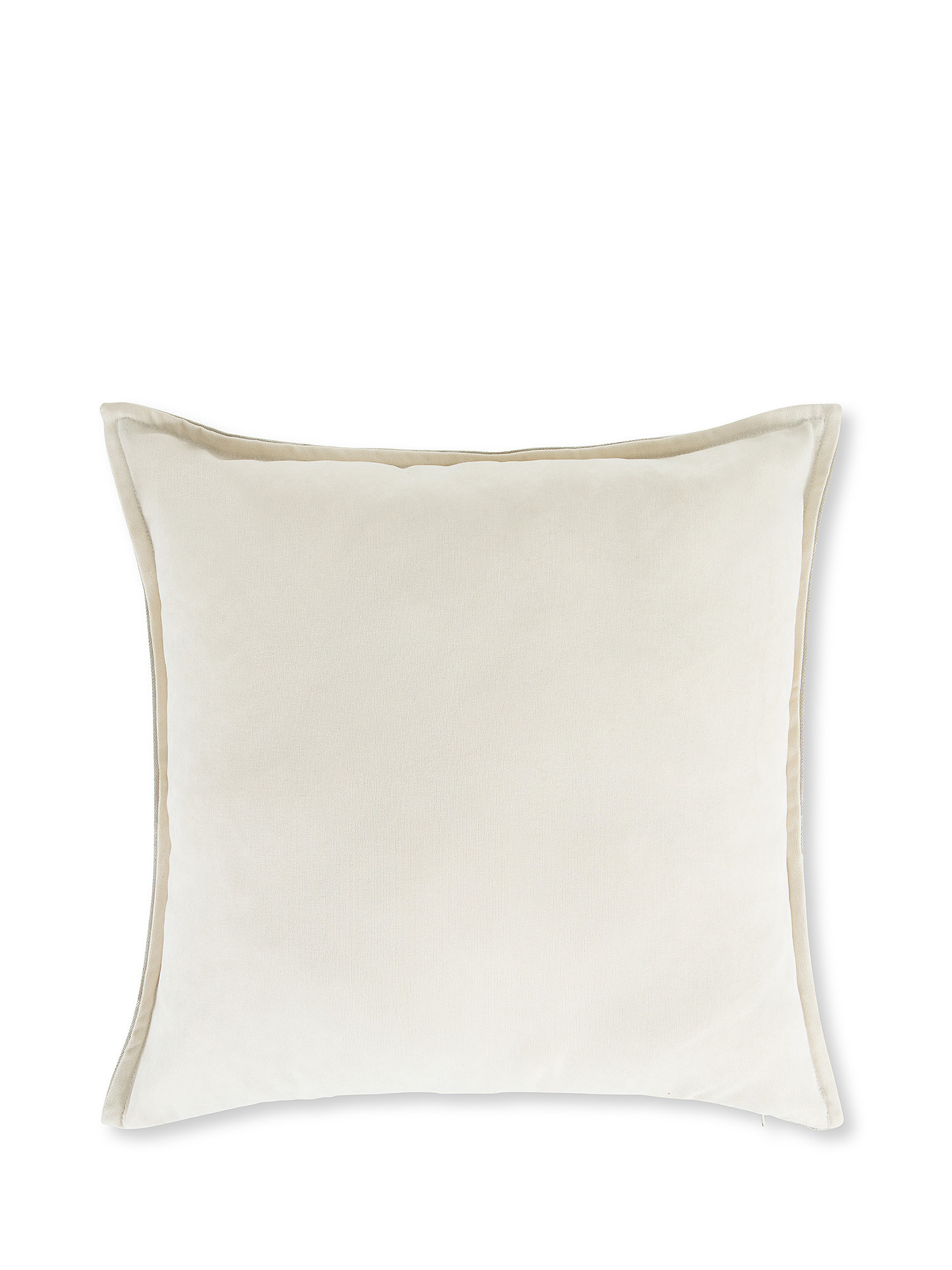 Geometric motif fabric cushion 50x50cm, White, large image number 1