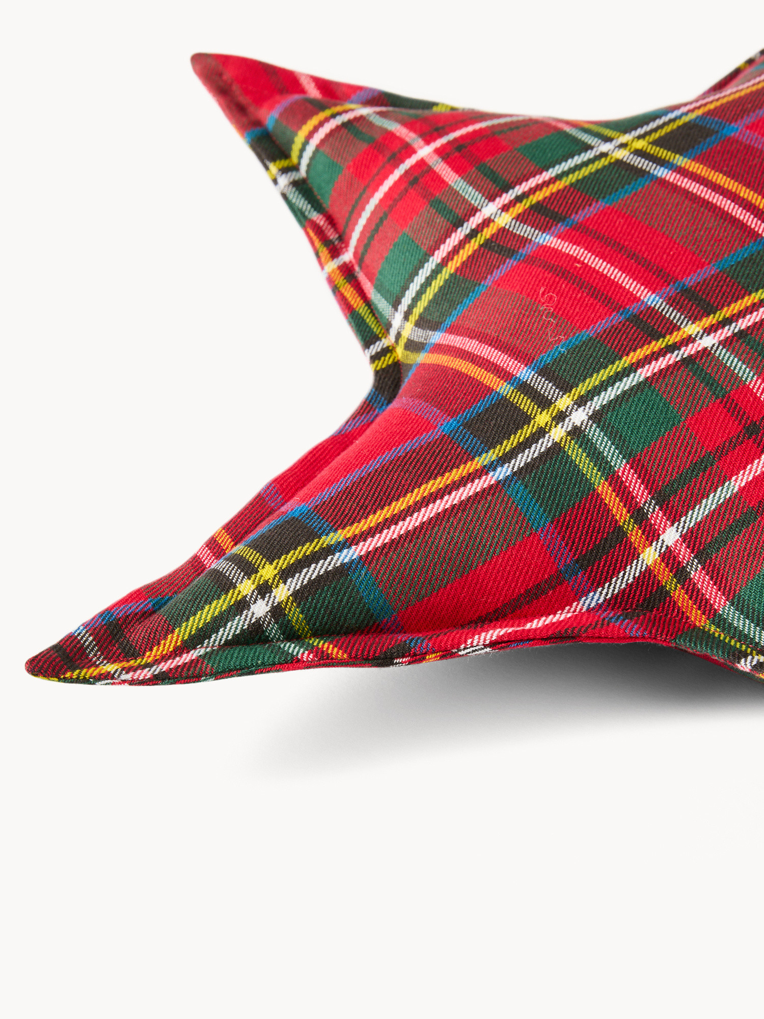Cuscino a forma di stella tartan, Rosso, large image number 1