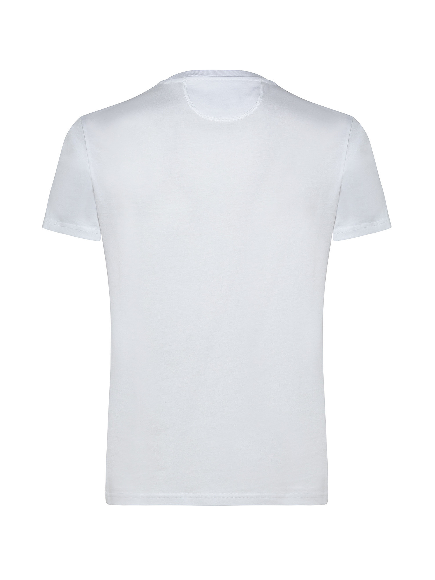 Men's short-sleeved regular-fit cotton T-shirt, White, large image number 1