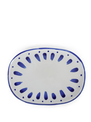 piatto piatto in ceramica BC cucina coperto Piatto da portata in ceramica bianca a righe grigie diametro 27 cm 