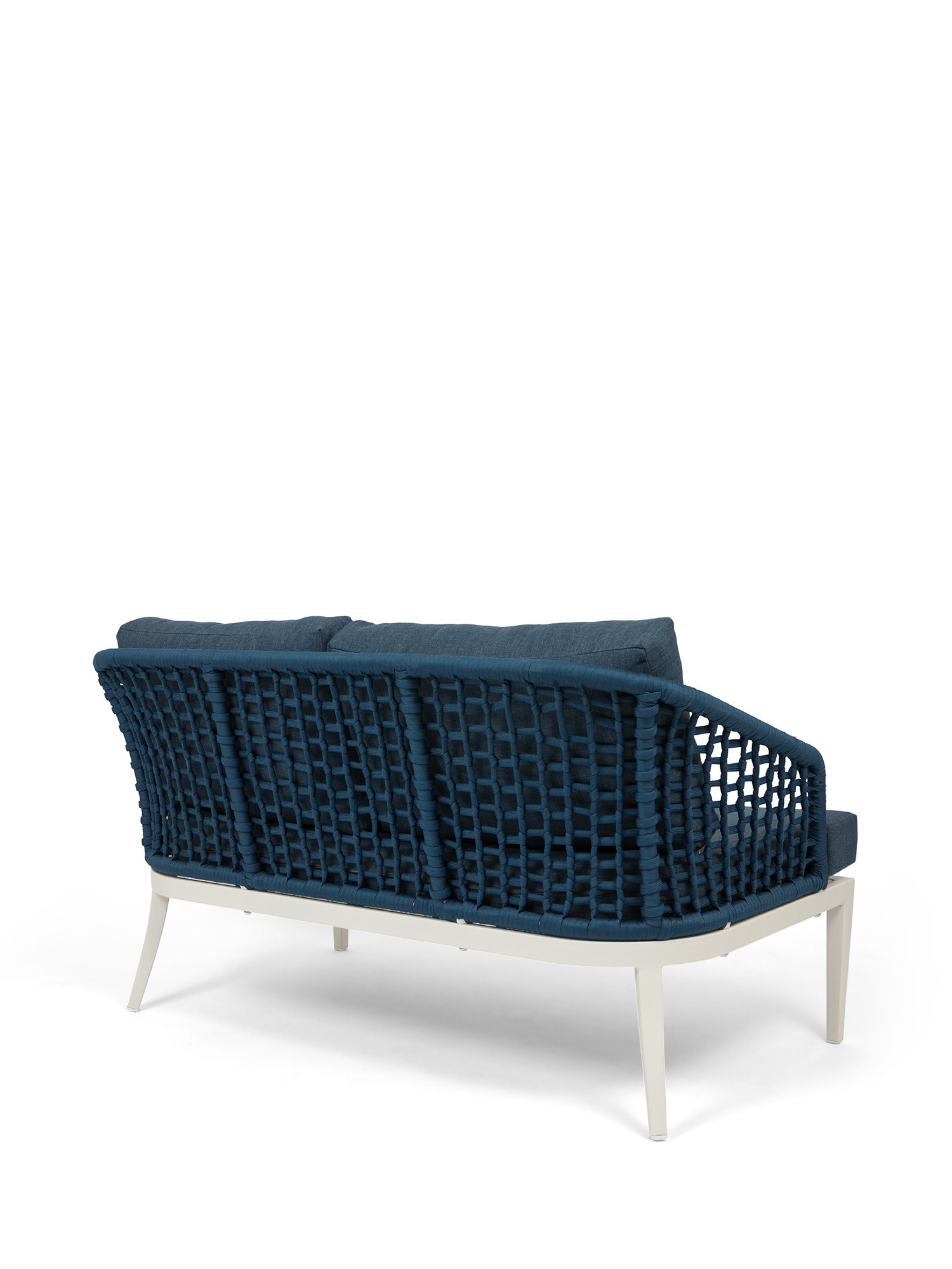 Mediterranean 2-seater sofa in polyester and aluminium, Blue, large image number 1