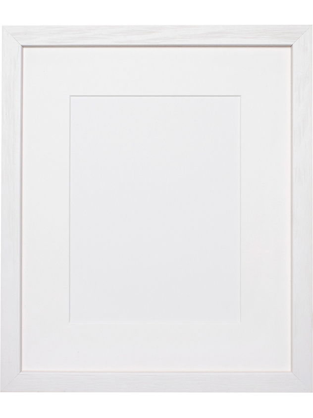 White wooden photo frame with picture mount