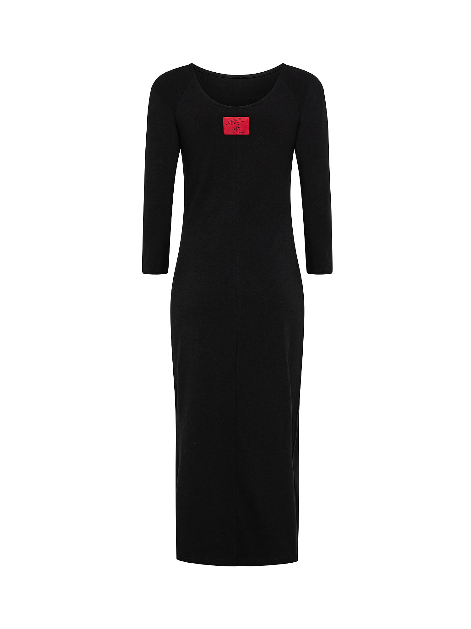 Long jersey dress, Black, large image number 1