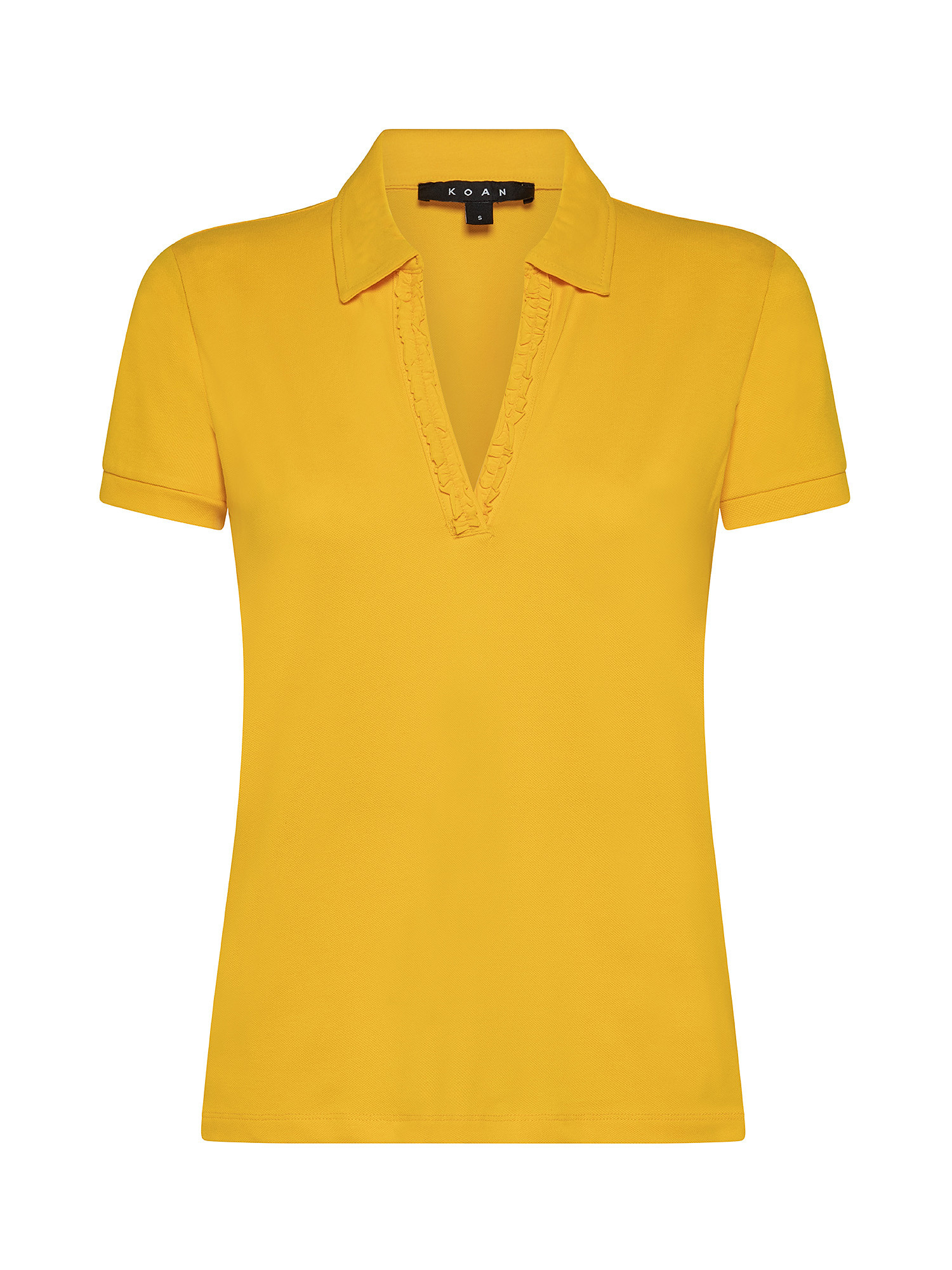 Polo shirt with rouches, Sunflower Yellow, large image number 0