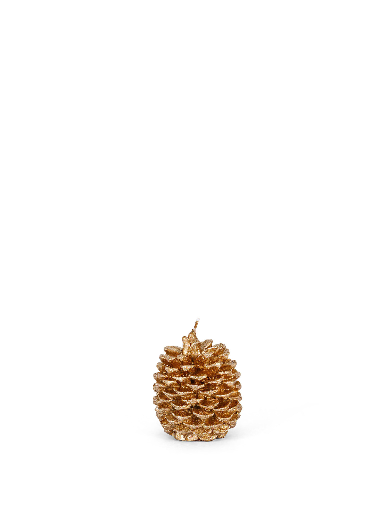 Pine cone candle, Gold, large image number 0
