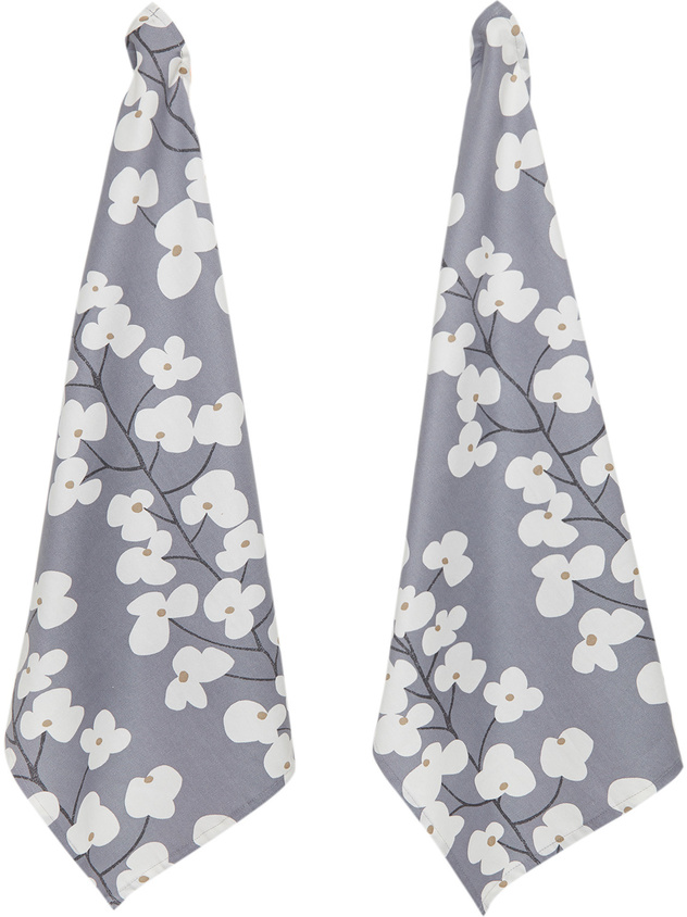 Set 2 strofinacci cotone stampa fiori