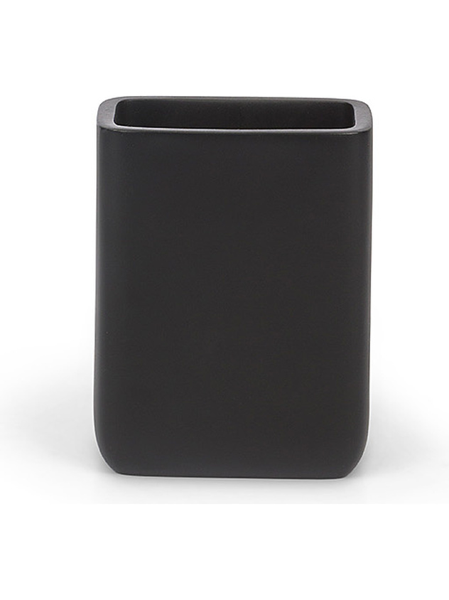 Solid color polyresin toothbrush holder