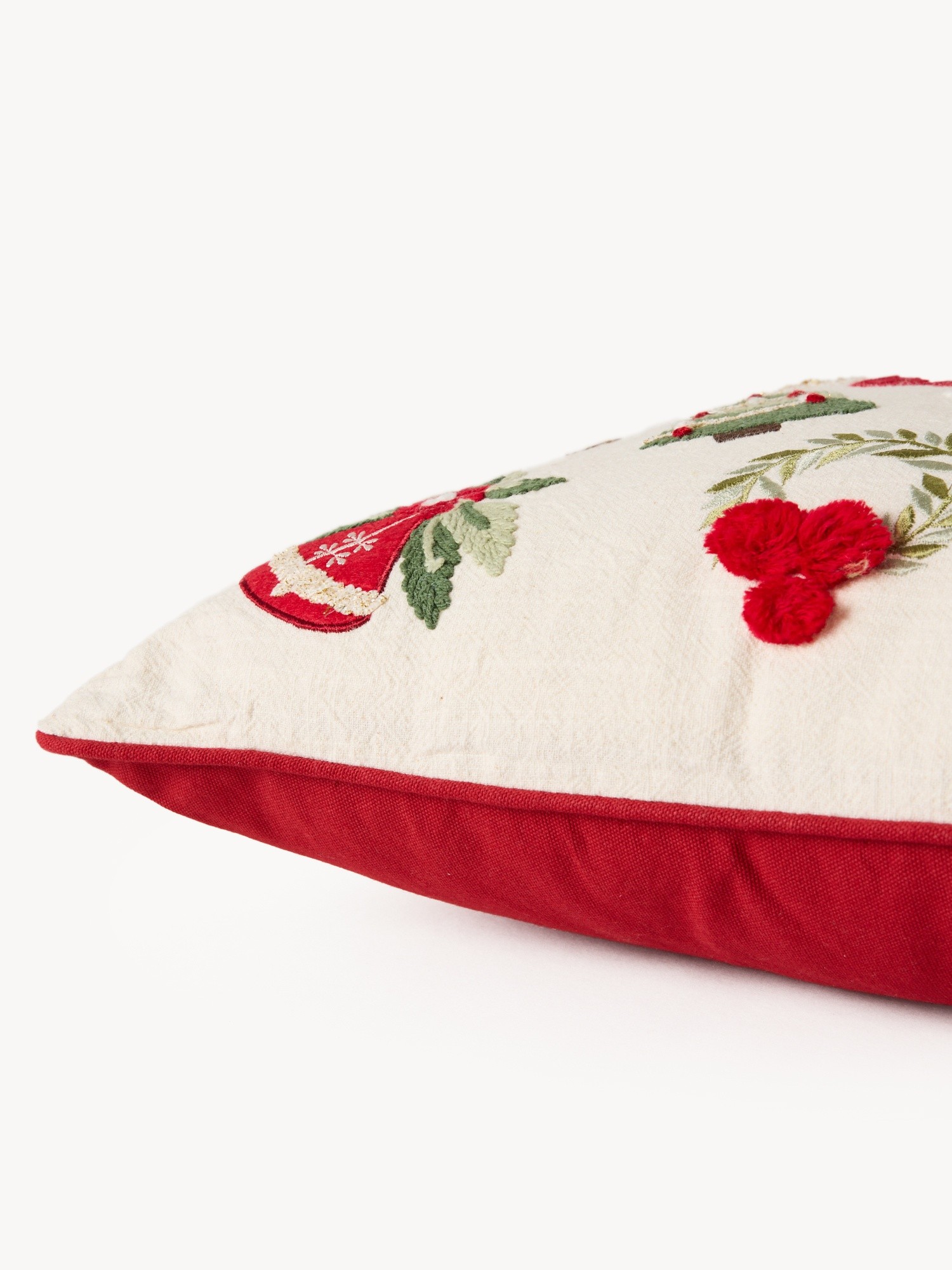 Cushion with Christmas embroidery 45x45cm, Multicolor, large image number 2