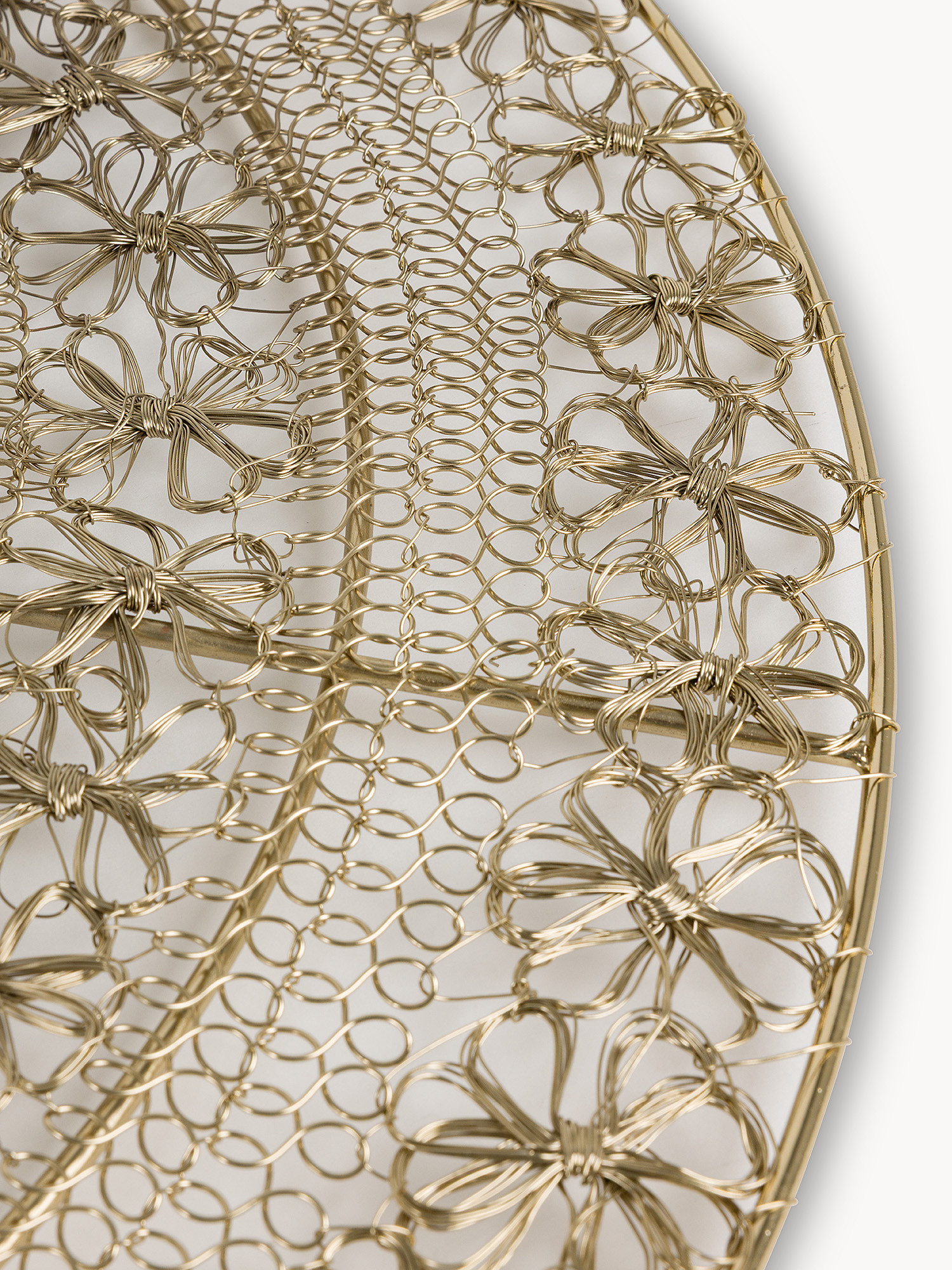 Specchio con cornice in filo dorato, Beige, large image number 1