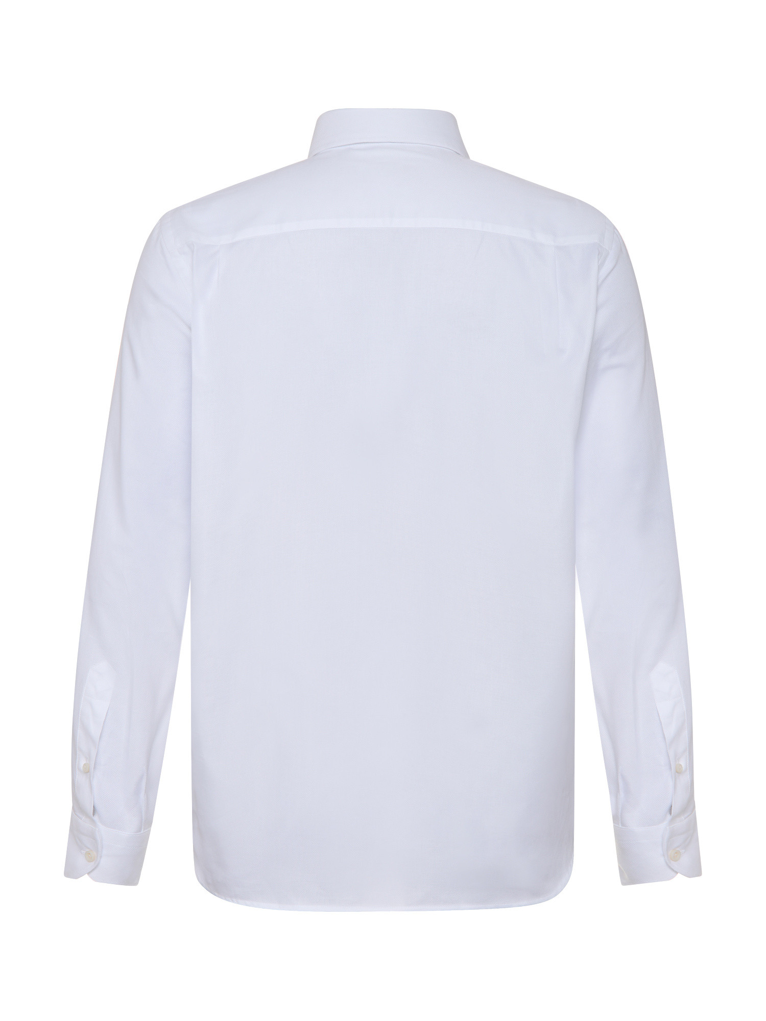 Luca D'Altieri - Regular fit chasuble shirt in pure textured cotton, White, large image number 2
