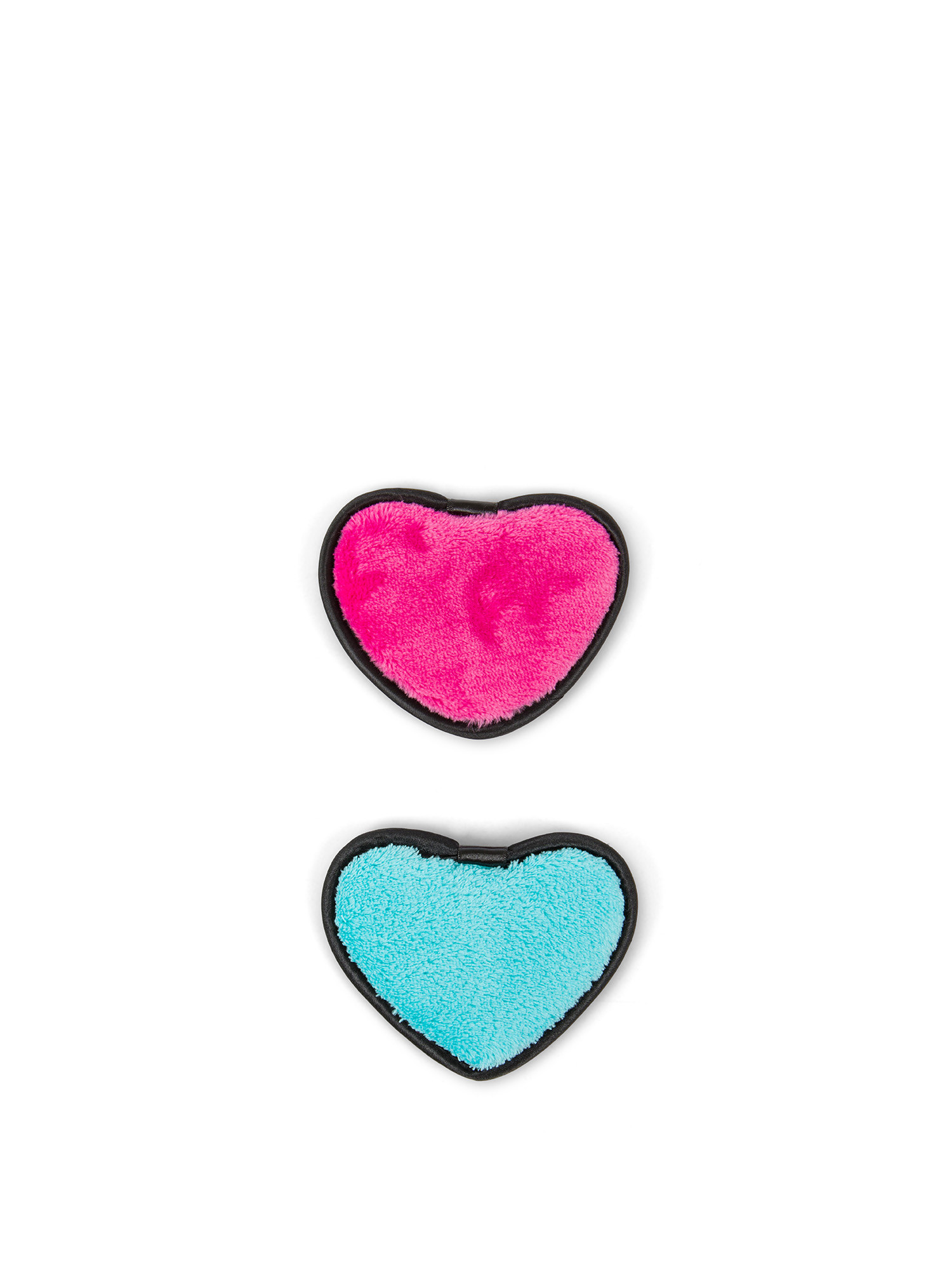Set of 2 heart-shaped makeup remover sponges, Pink Fuchsia, large image number 0
