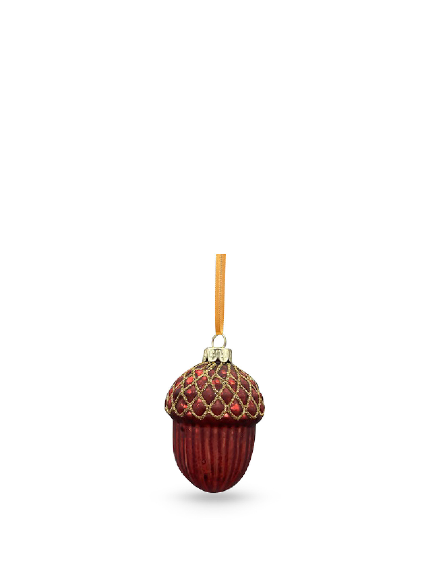 Acorn tree decoration in hand-decorated glass, Brown, large image number 0