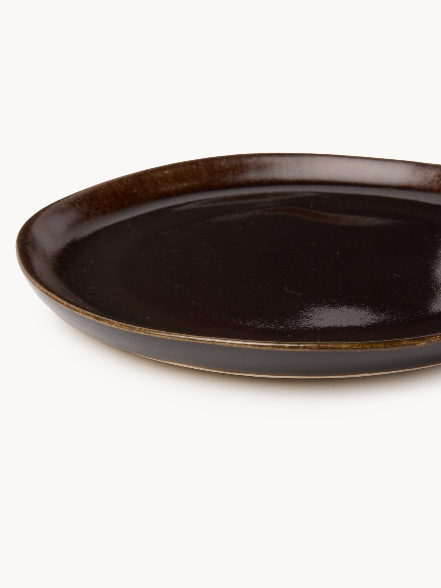 Piattino da pane in ceramica Made in Portugal, Marrone, large image number 1